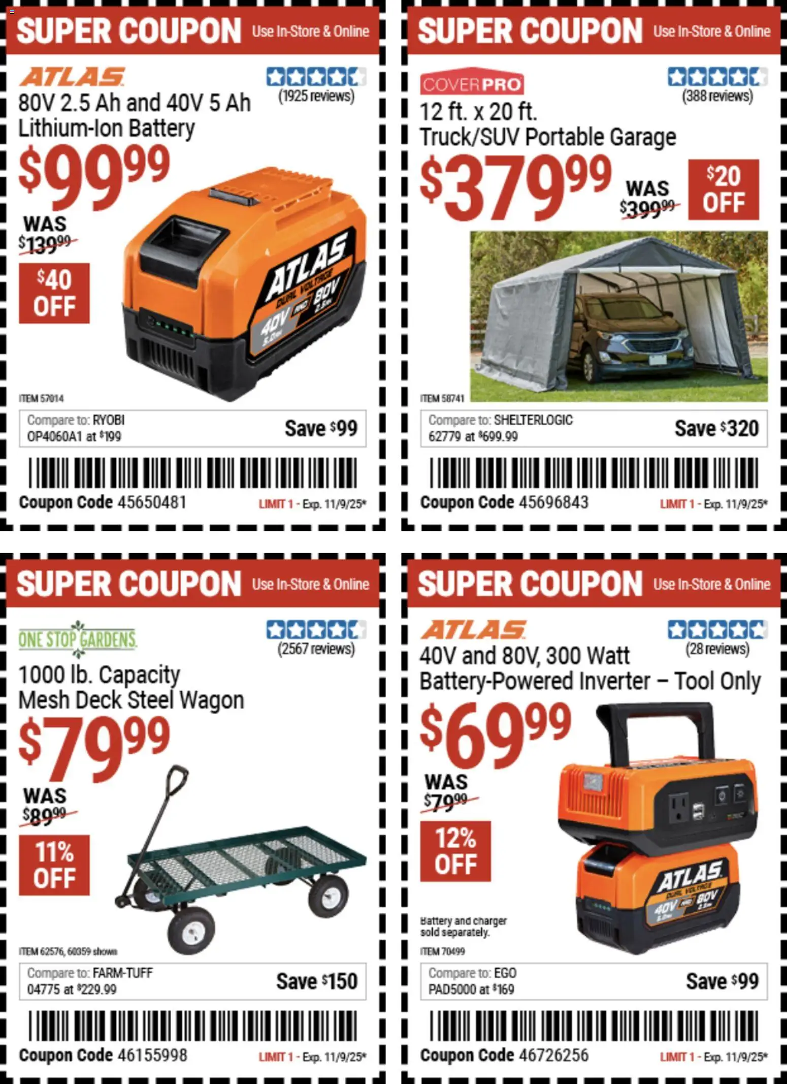 Harbor Freight Weekly Ad - valid from 27.10.2025 | Page: 29 | Products: Battery, Charger