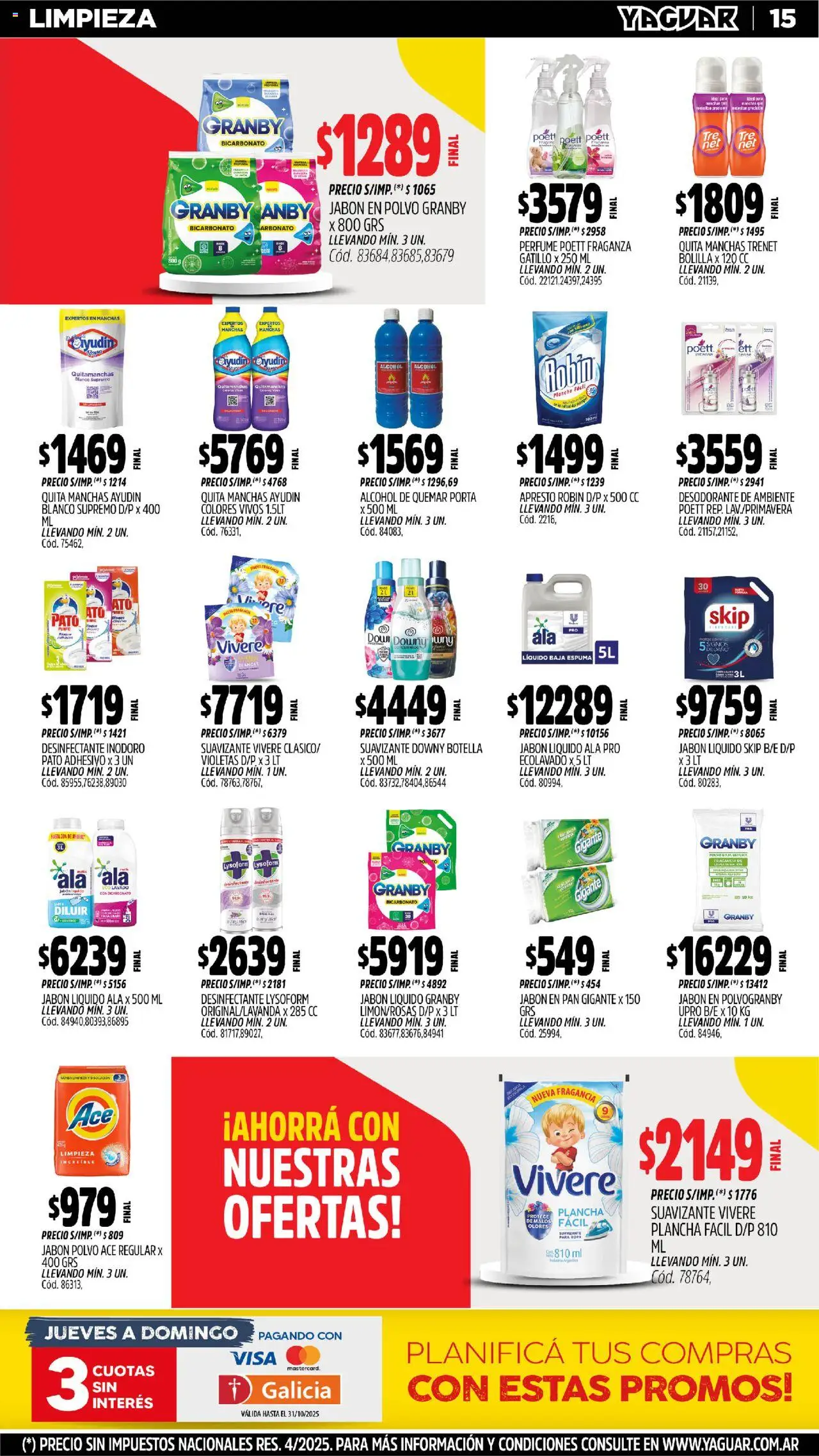 Yaguar - Bahía Blanca │ válido desde el 20.10.2025 | Página: 14 | Productos: Perfume, Polvo, Pan, Suavizante