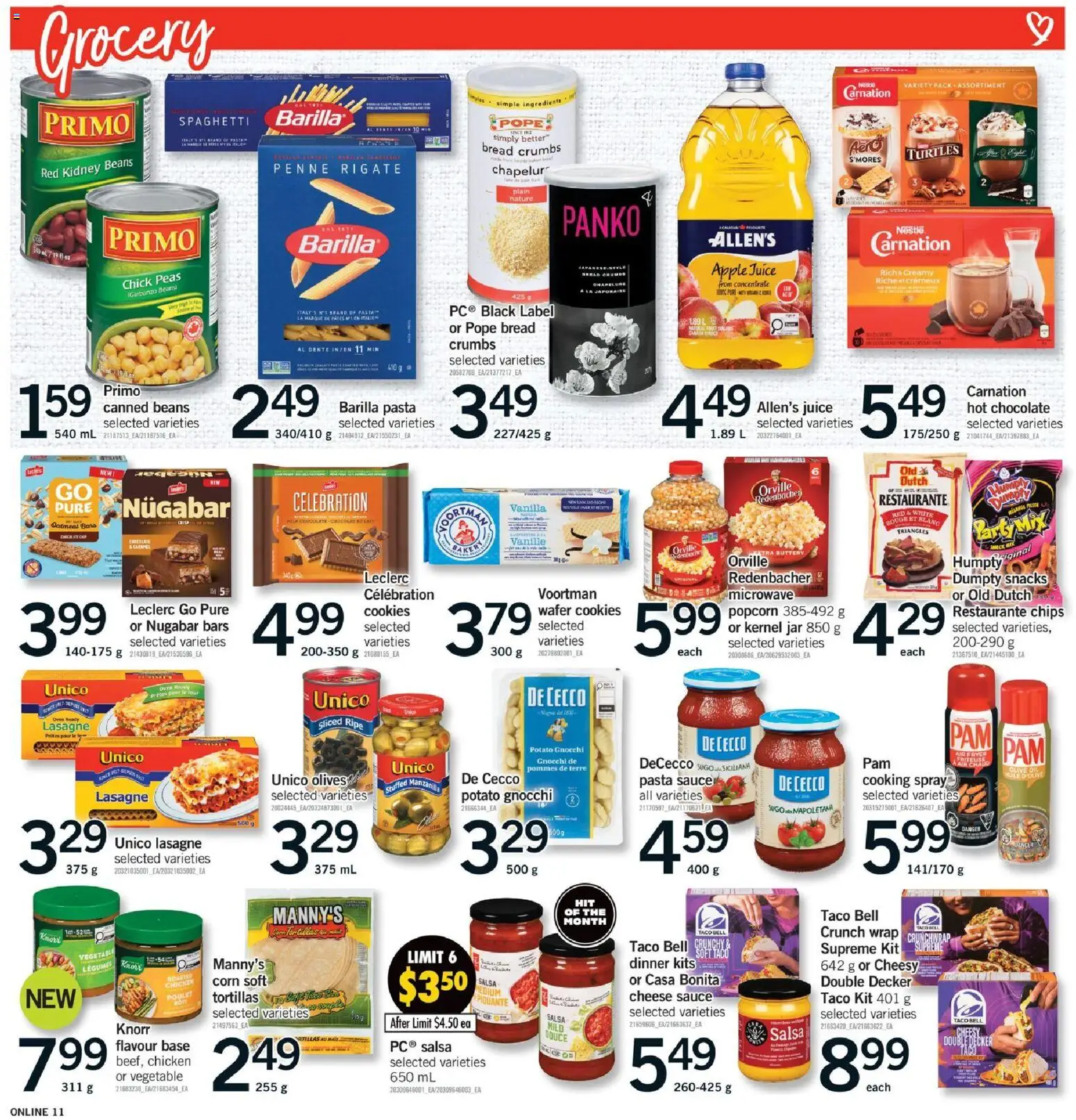 Fortinos flyer valid from 20.11.2025 | Page: 11 | Products: Chips, Milk, Cheese, Bread
