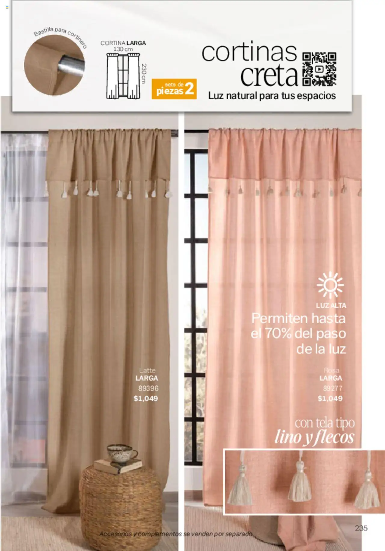 Nuevas ofertas de Vianney válidas en toda la República Mexicana desde el 07.03.2025. ¡Encuentra las mejores ofertas en Vianney catálogo Primavera! | Página: 239 | Productos: Cortinas