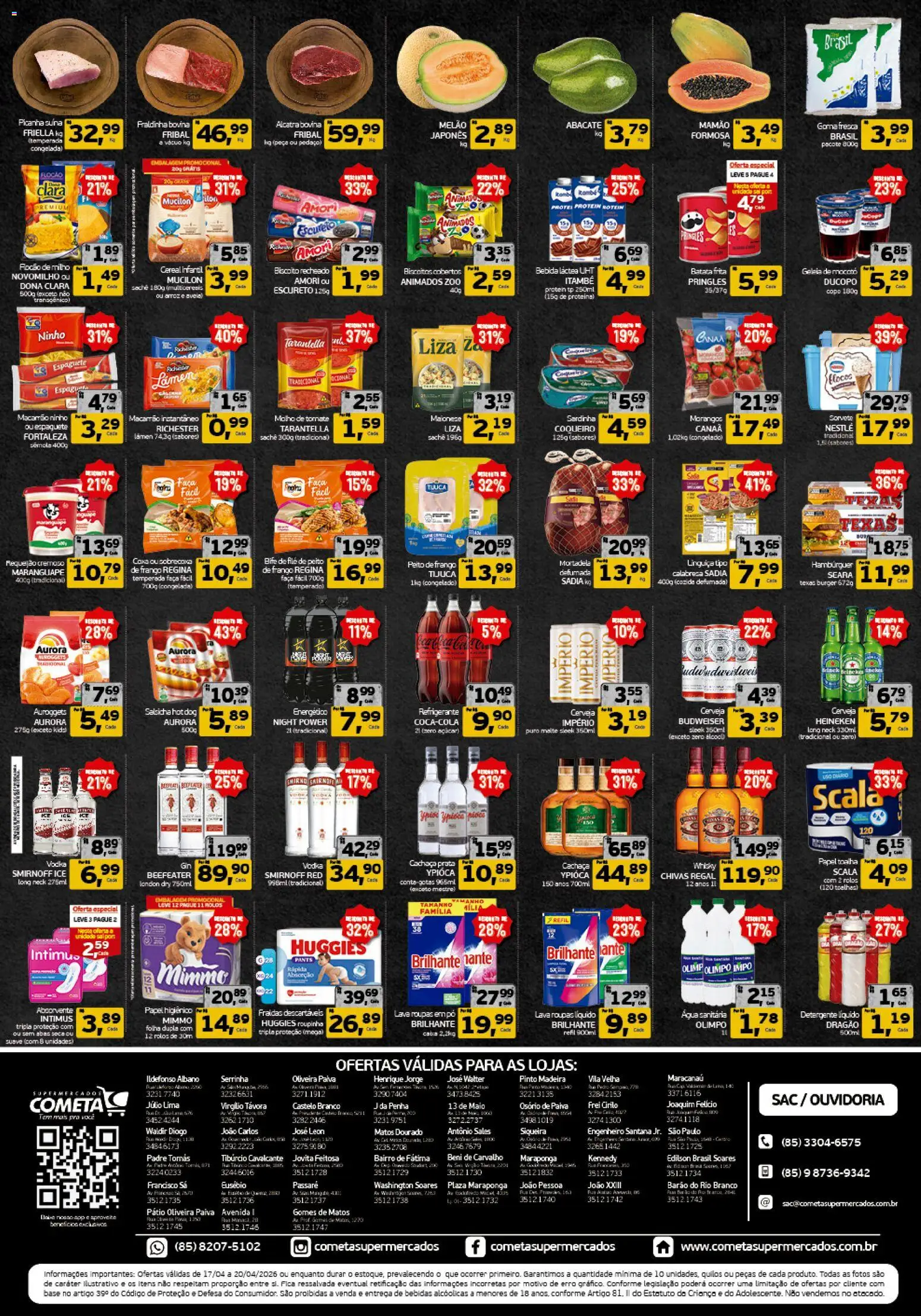 Cometa Supermercados Folheto - válido de 17.04.2026 | Página: 2 | Produtos: Detergente, Picanha, Mortadela, Requeijão