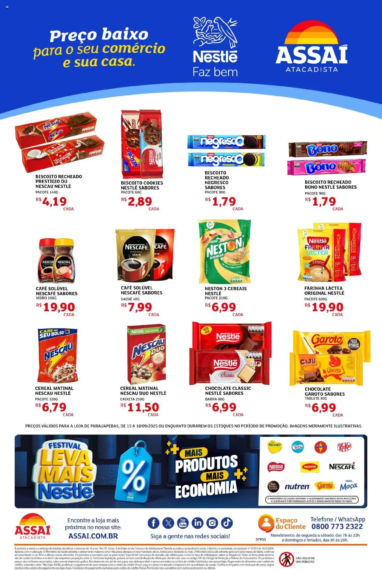 Assaí Atacadista Folheto - válido de 15.09.2025 | Página: 4 | Produtos: Nescau, Pneus, Base, Bebida