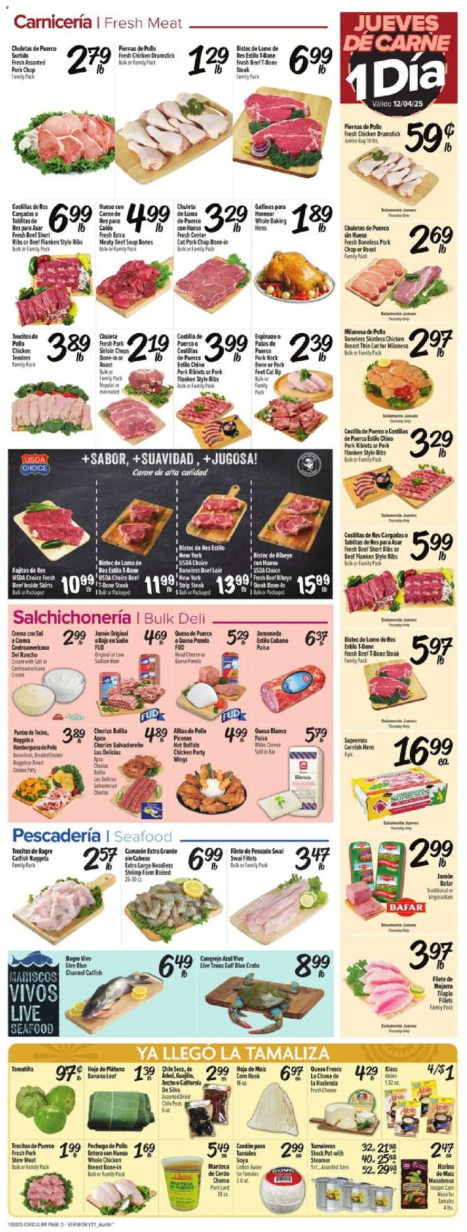 Fiesta Mart Weekly Ad - valid from 03.12.2025 | Page: 3 | Products: Beef, Skirts, Cream, Seafood