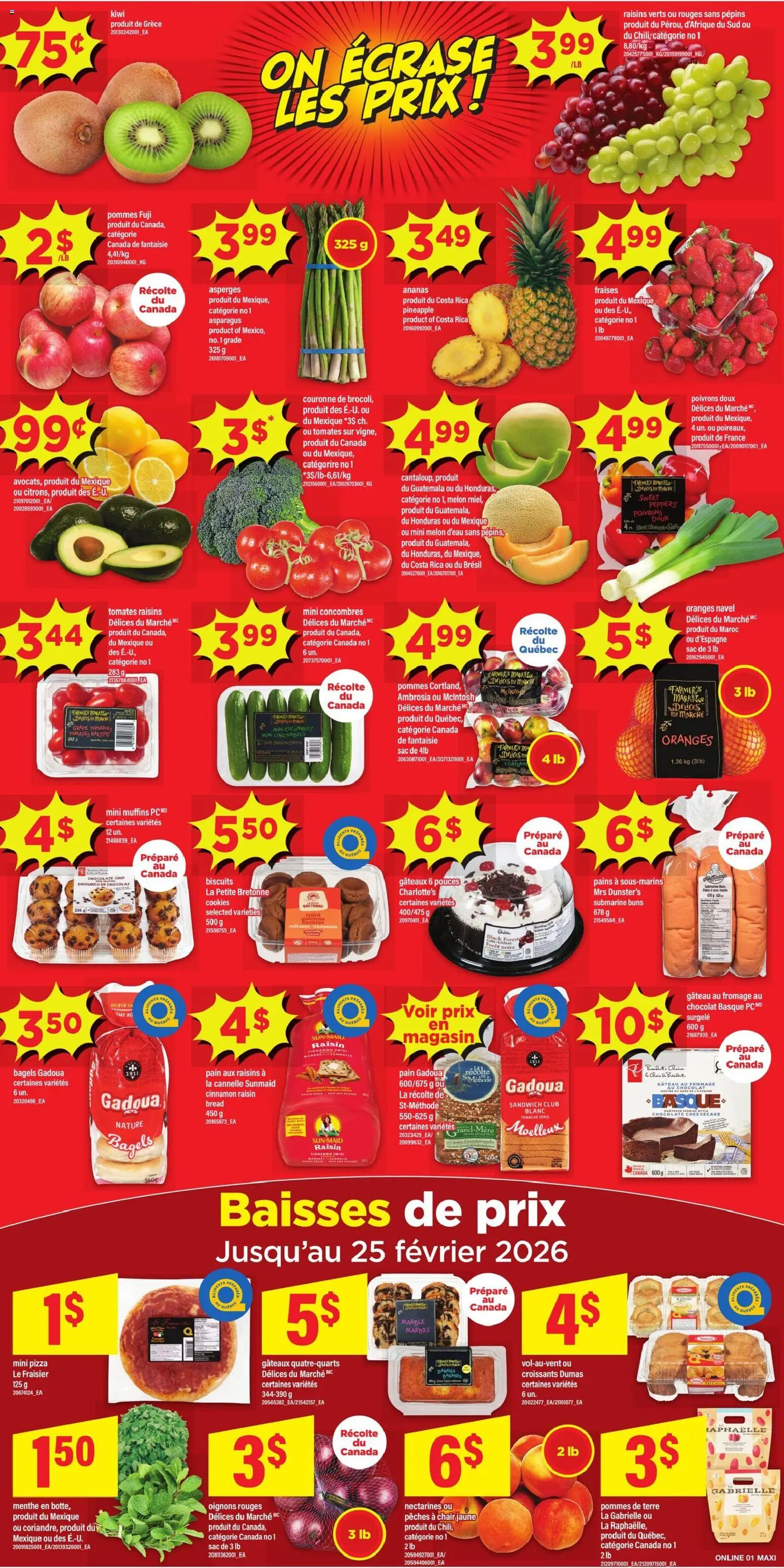 Maxi flyer valid from 19.02.2026 | Page: 6 | Products: Cucumbers, Bread, Pizza, Tomatoes