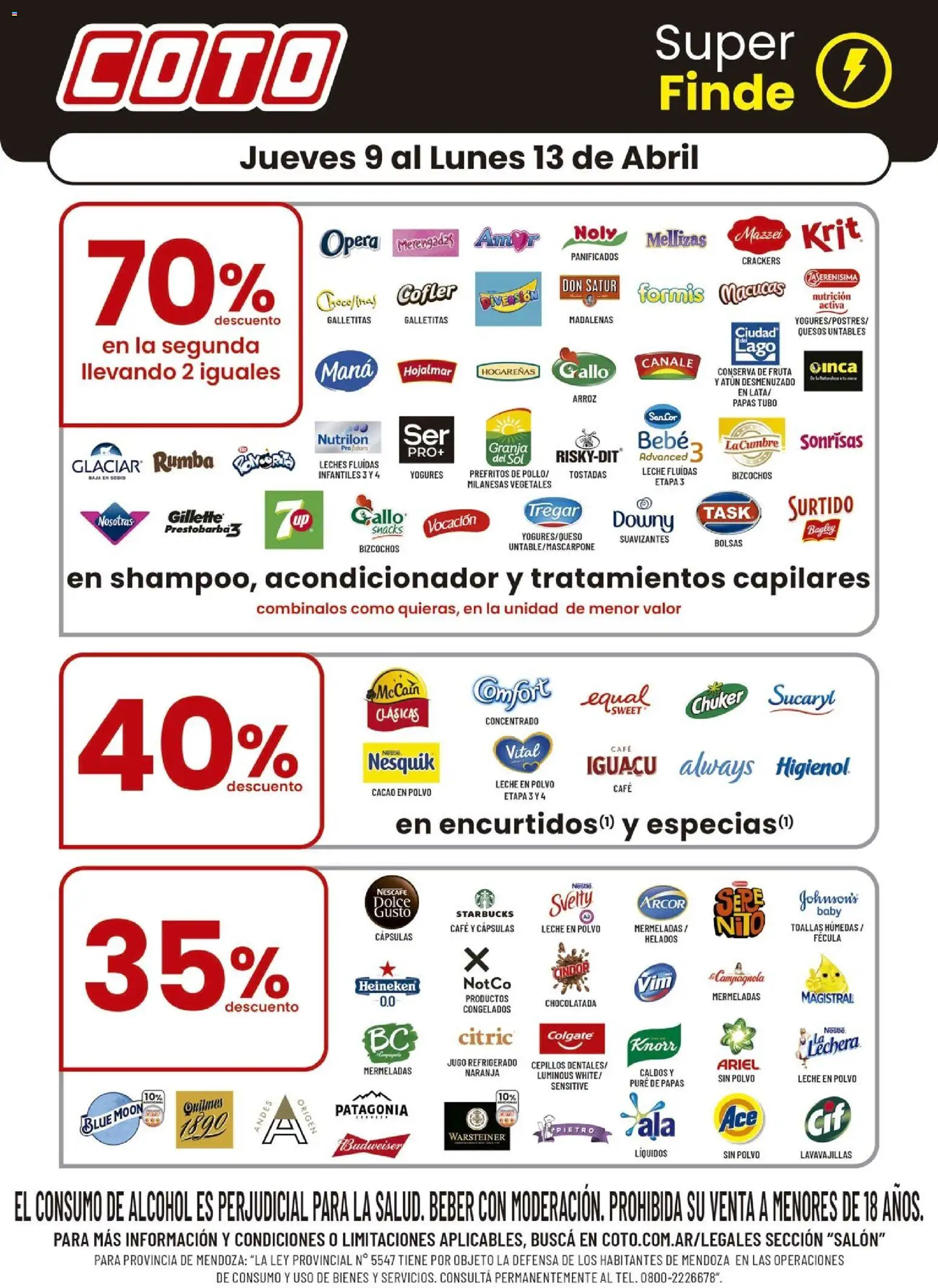 Coto - Salon A │ válido desde el 09.04.2026 | Página: 1 | Productos: Lavavajillas, Acondicionador, Leche, Chocolatada