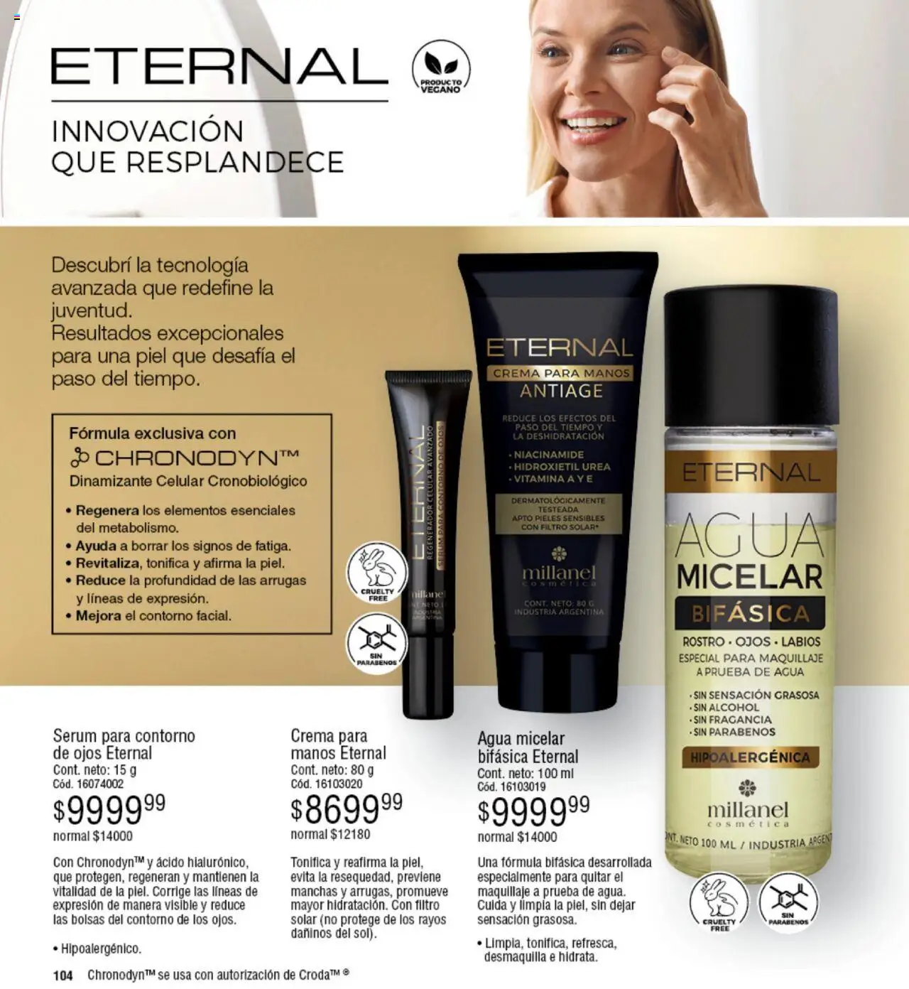 Millanel catálogo │ válido desde el 18.08.2025 | Página: 104 | Productos: Maquillaje, Contorno de ojos, Serum, Agua