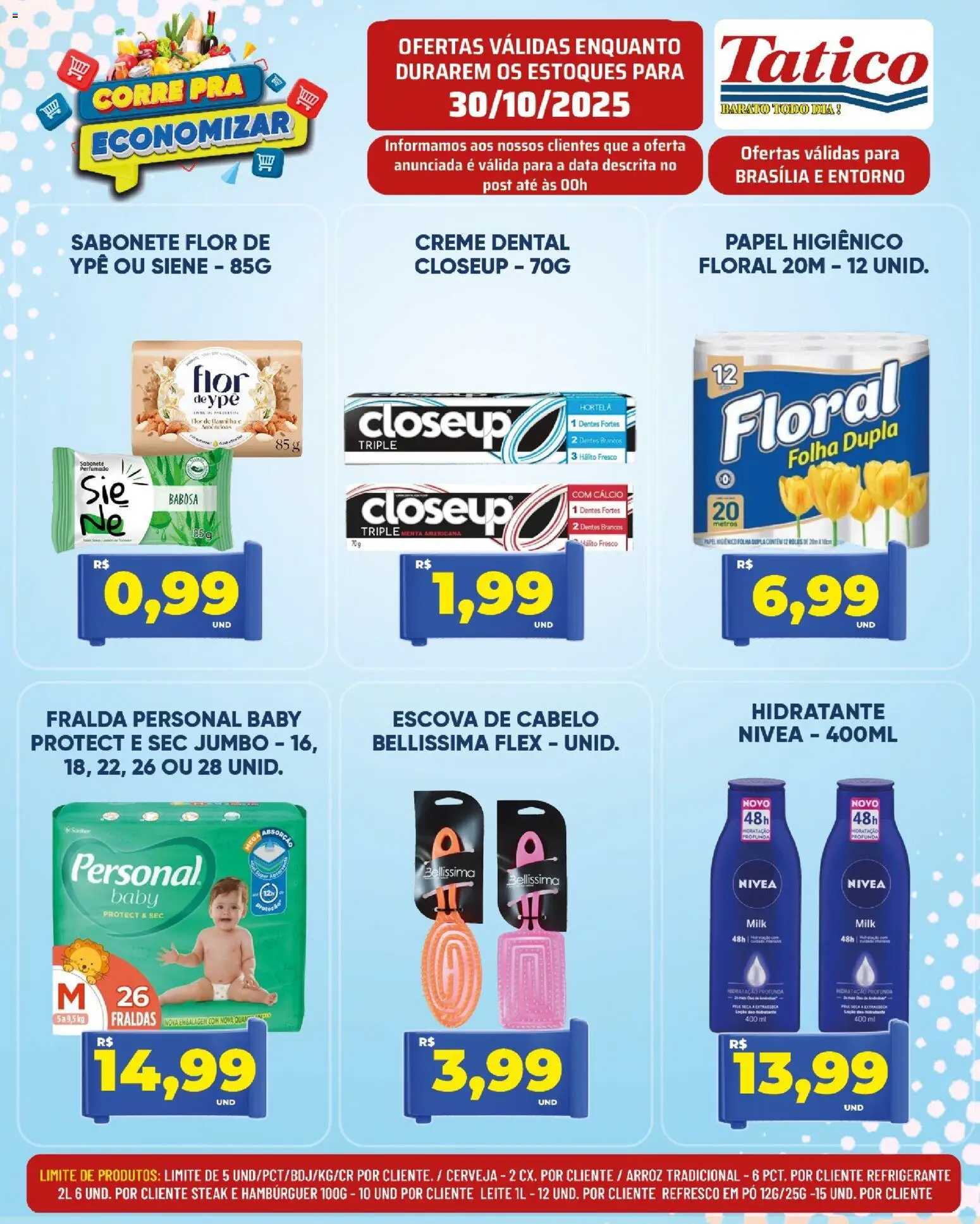 Tatico Folheto - válido de 31.10.2025 | Página: 39 | Produtos: Leite, Escova de cabelo, Creme dental, Papel higiênico