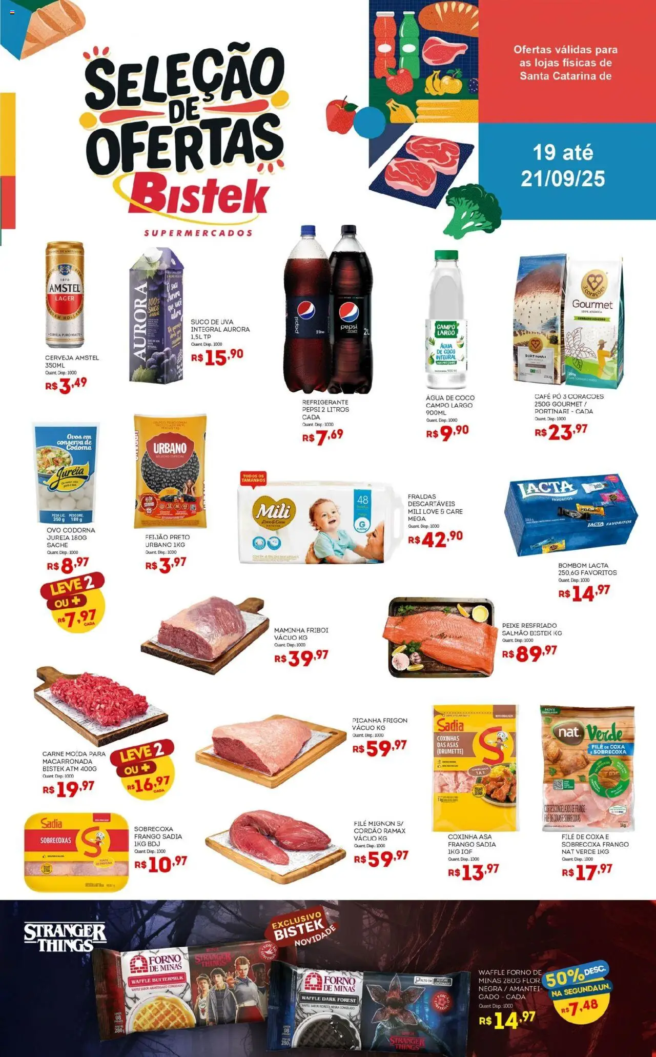 Bistek Supermercados Folheto - válido de 19.09.2025 | Página: 1 | Produtos: Coco, Picanha, Cerveja, Carne moída