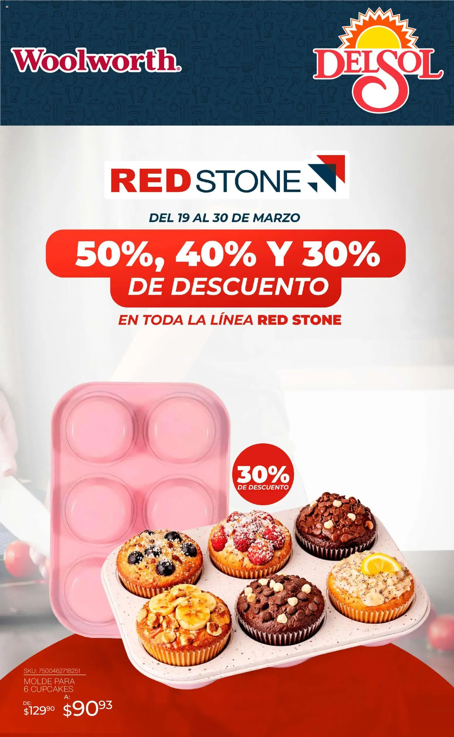 Nuevas ofertas de Del Sol y Woolworth catálogo válidas en toda la República Mexicana desde el 19.03.2026. ¡Encuentra las mejores ofertas en Del Sol y Woolworth catálogo! | Página: 4 | Productos: Molde