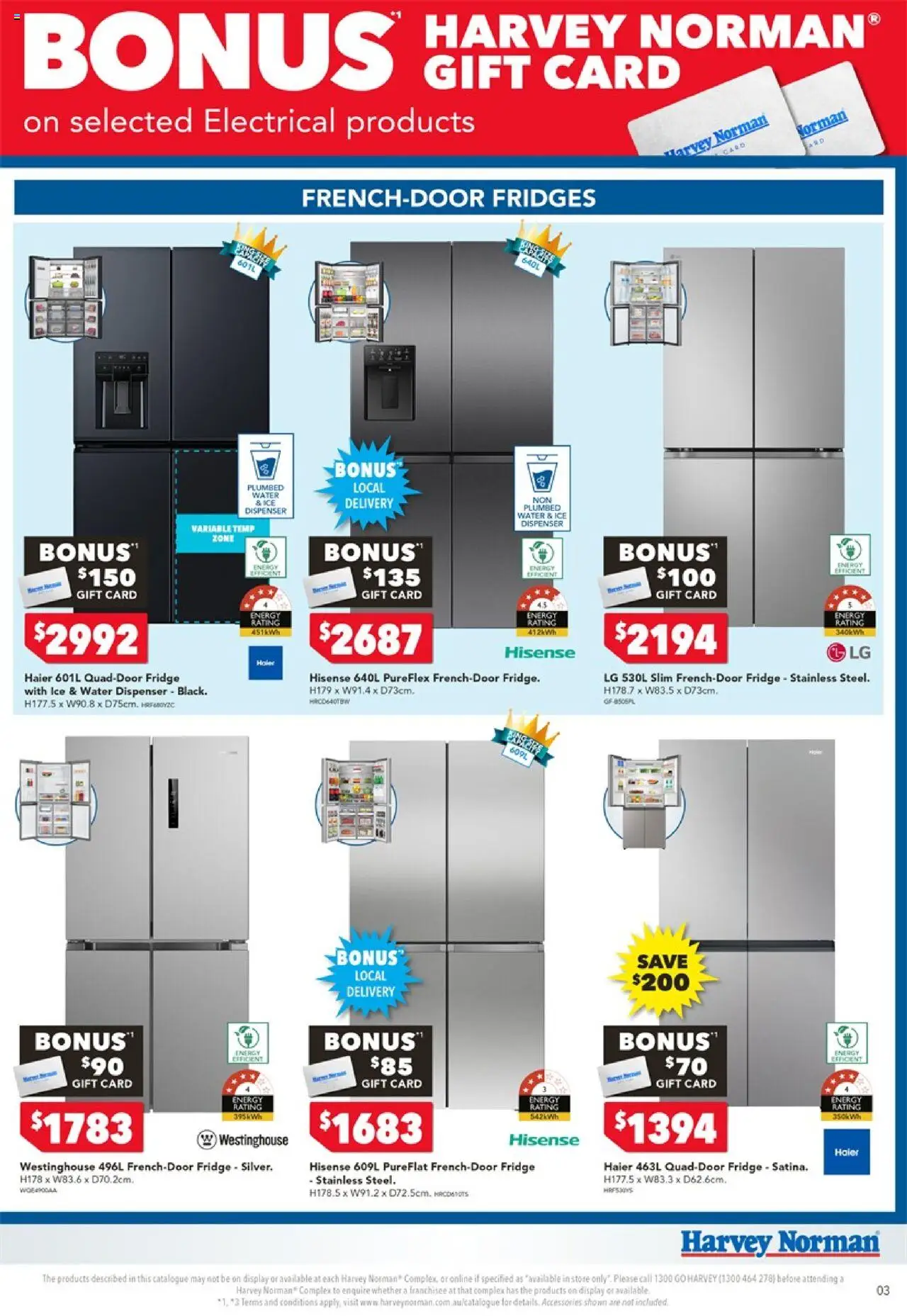 Harvey Norman catalogue - valid from 08.08.2025 | Page: 3 | Products: Water, Accessories, Fridge