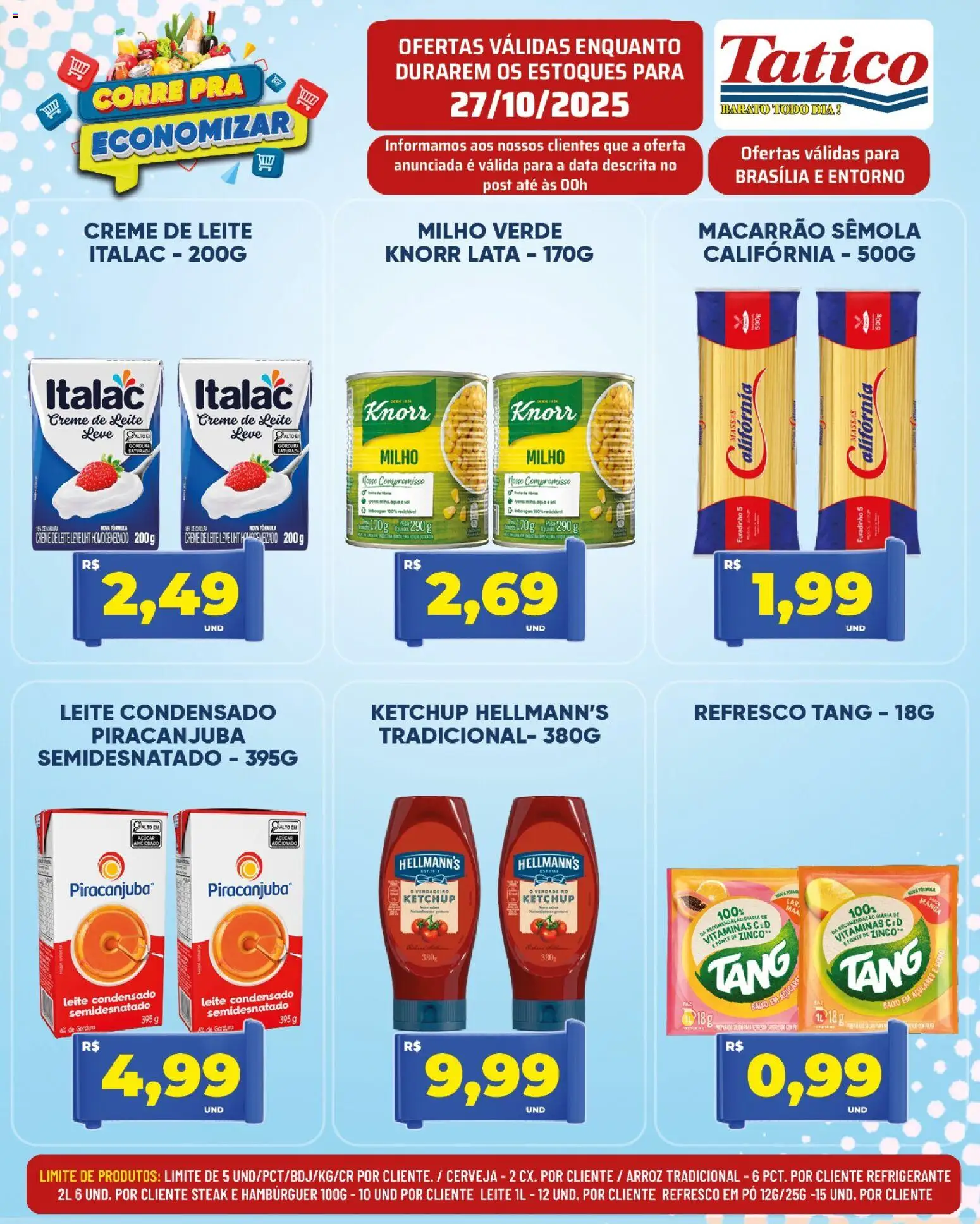 Tatico Folheto - válido de 27.10.2025 | Página: 5 | Produtos: Ketchup, Hambúrguer, Baixo, Creme de leite