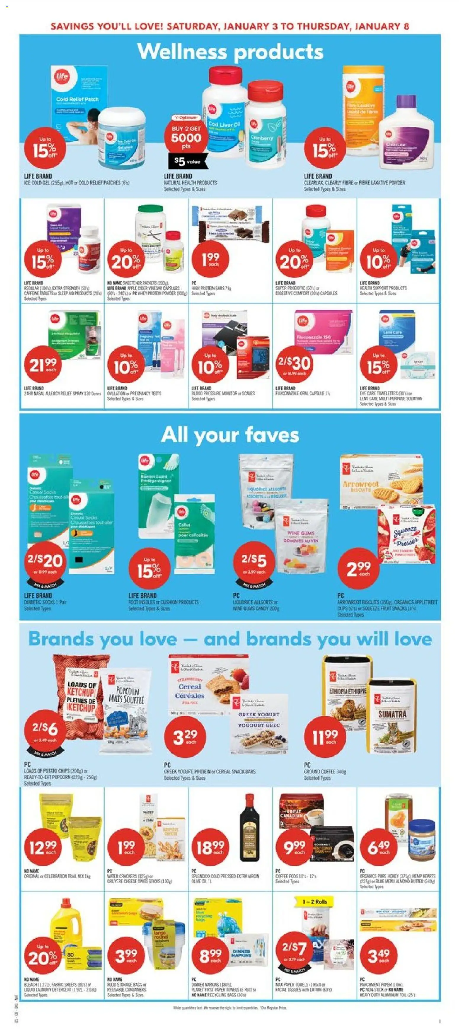 Shoppers flyer valid from 03.01.2026 | Page: 14 | Products: Chips, PC, Detergent, Butter