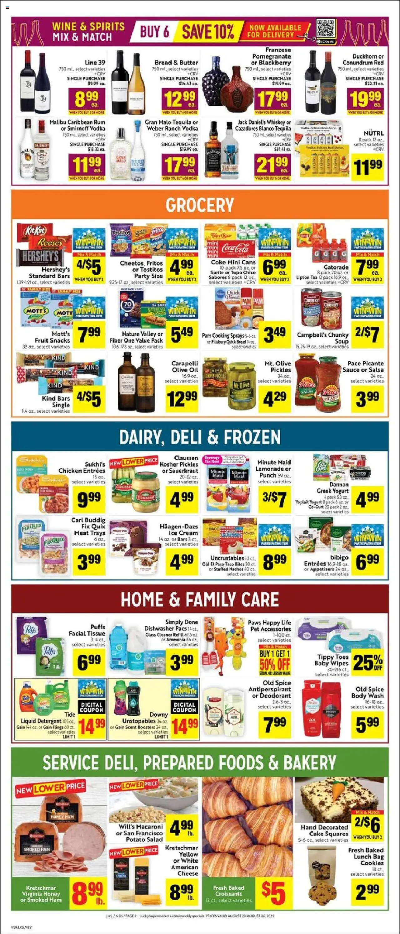 Lucky Supermarkets Weekly - CA - valid from 20.08.2025 | Page: 2 | Products: Bakery, Tea, Sauce, Croissants