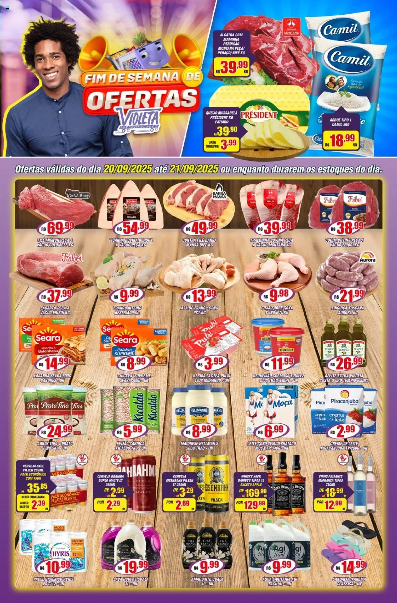Violeta Supermercados Folheto - válido de 20.09.2025 | Página: 1 | Produtos: Maminha, Vinho, Lasanha, Azeite