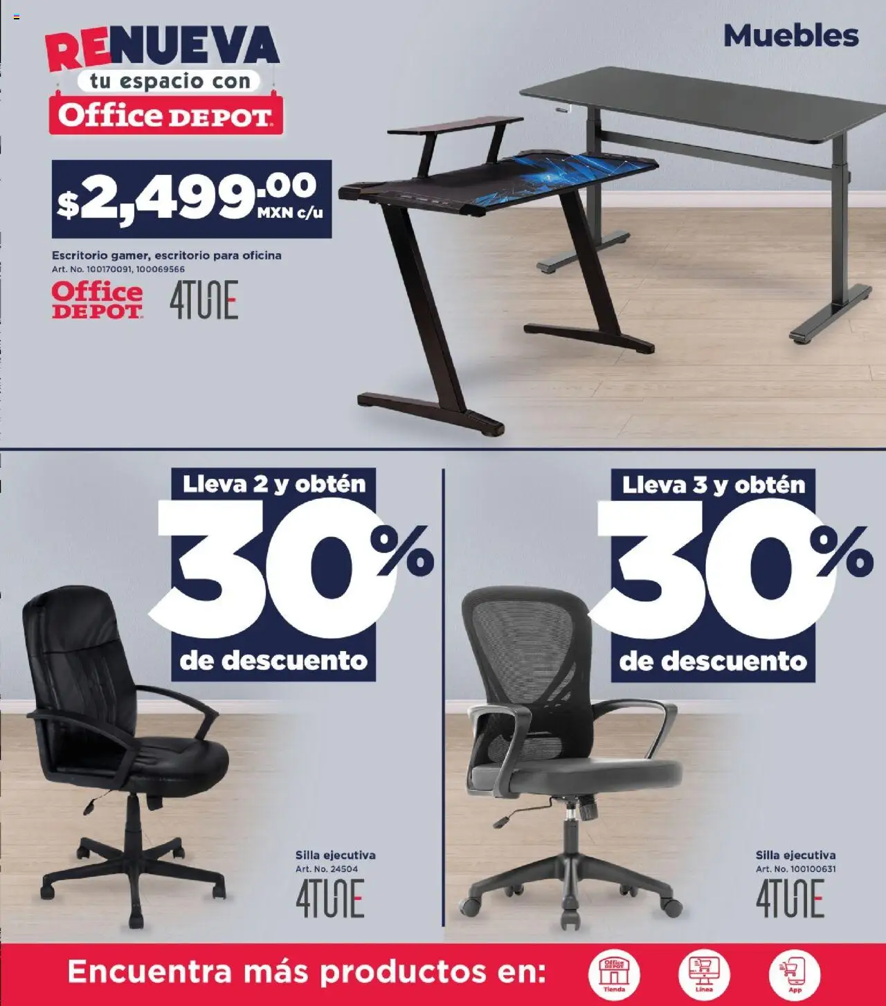 Nuevas ofertas de Office Depot válidas en toda la República Mexicana desde el 01.10.2025. ¡Encuentra las mejores ofertas en Office Depot - Catálogo! | Página: 4 | Productos: Silla, Escritorio