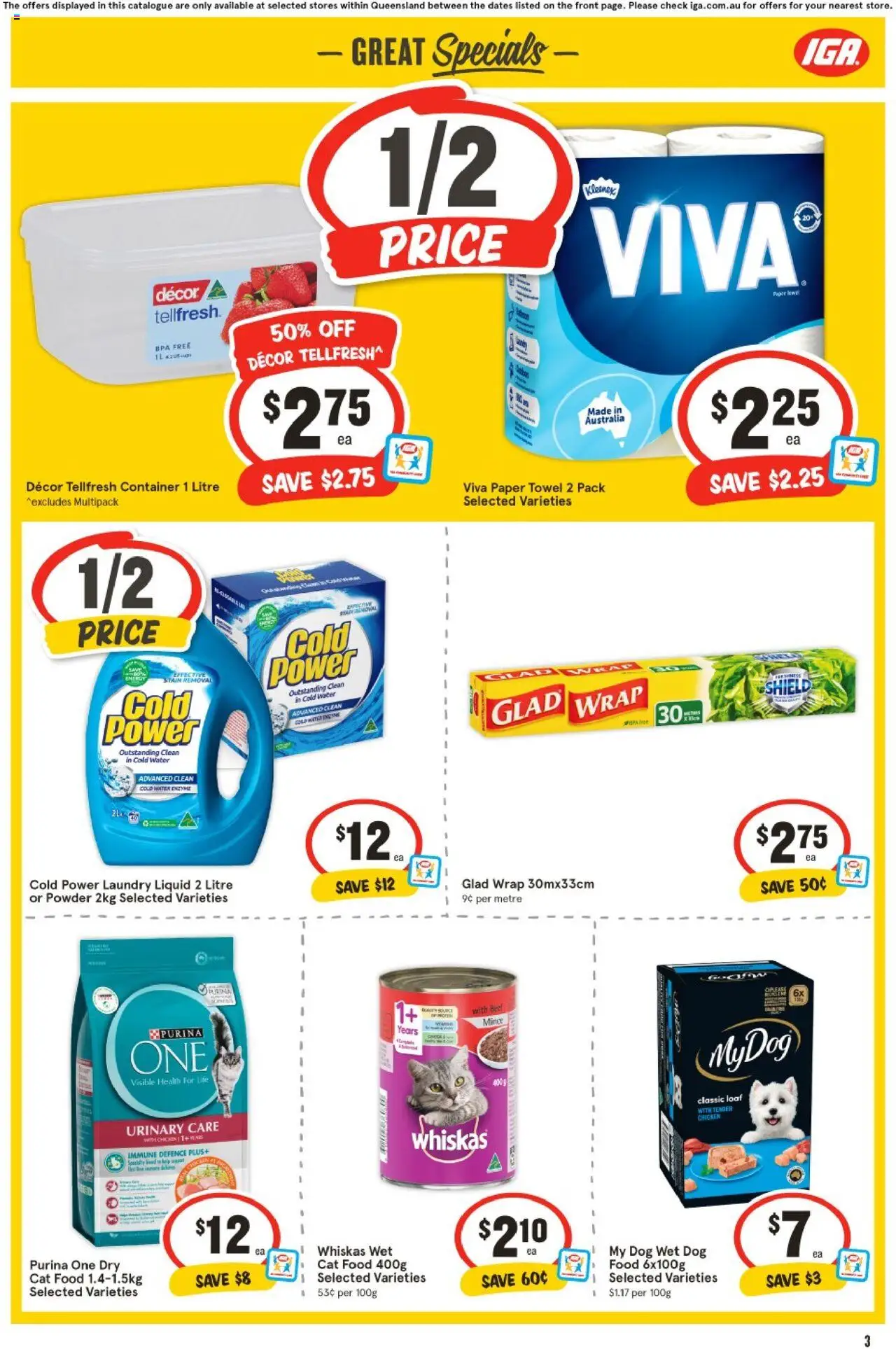 IGA catalogue - valid from 06.08.2025 | Page: 3 | Products: Cheese, Strawberries, Nescafe, Iron
