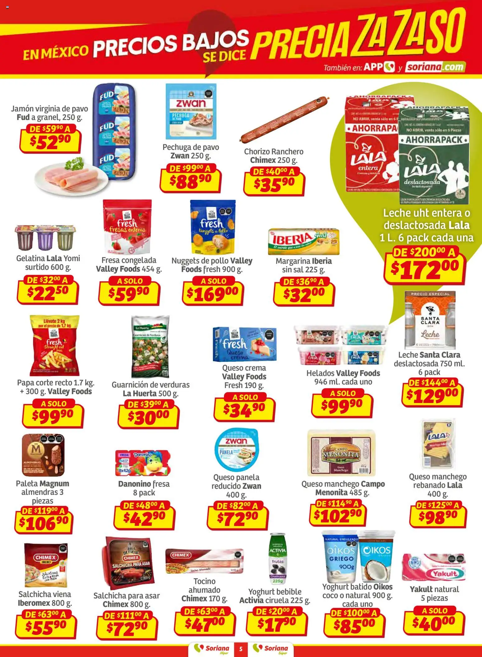 Nuevas ofertas de Soriana válidas en toda la República Mexicana desde el 27.02.2026. ¡Encuentra las mejores ofertas en Soriana Preciazazaso Súper: Coah, Tamaulipas! | Página: 5 | Productos: Pollo, Fresa, Papa, Gelatina