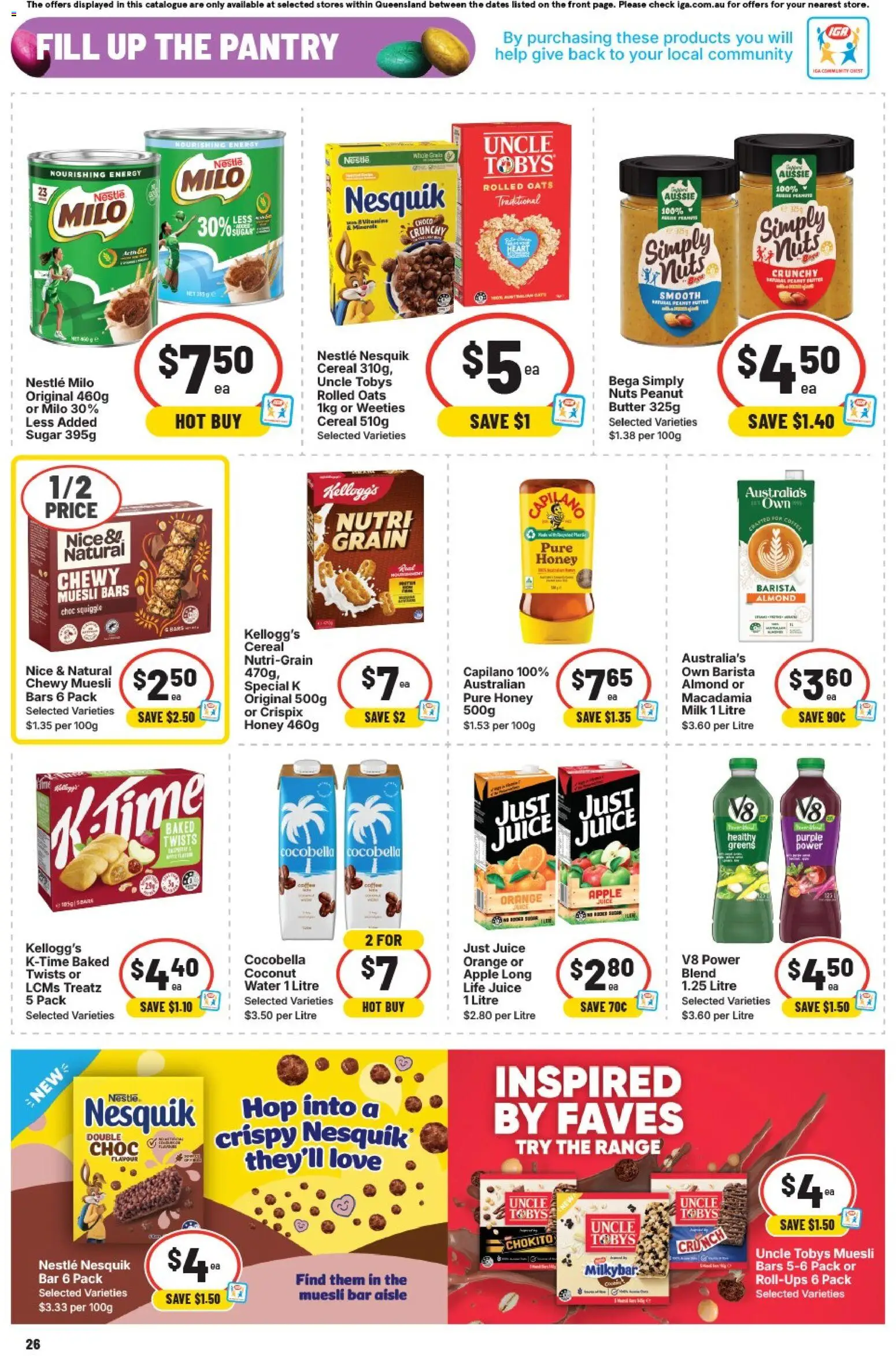 IGA catalogue - valid from 25.03.2026 | Page: 25 | Products: Milk, Juice, Water, Sugar