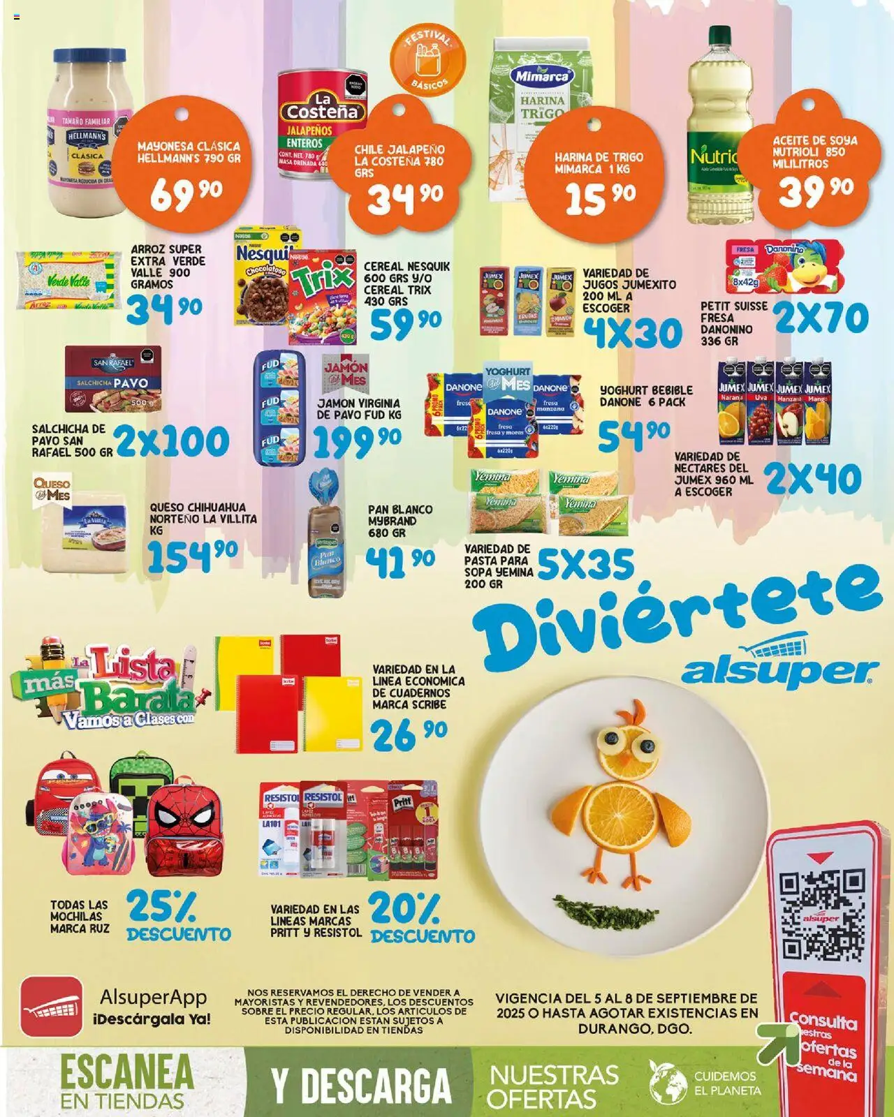 Nuevas ofertas de Alsuper válidas en toda la República Mexicana desde el 05.09.2025. ¡Encuentra las mejores ofertas en Alsuper - Folleto - Durango! | Página: 1 | Productos: Manzana, Pan, Arroz, Sobre