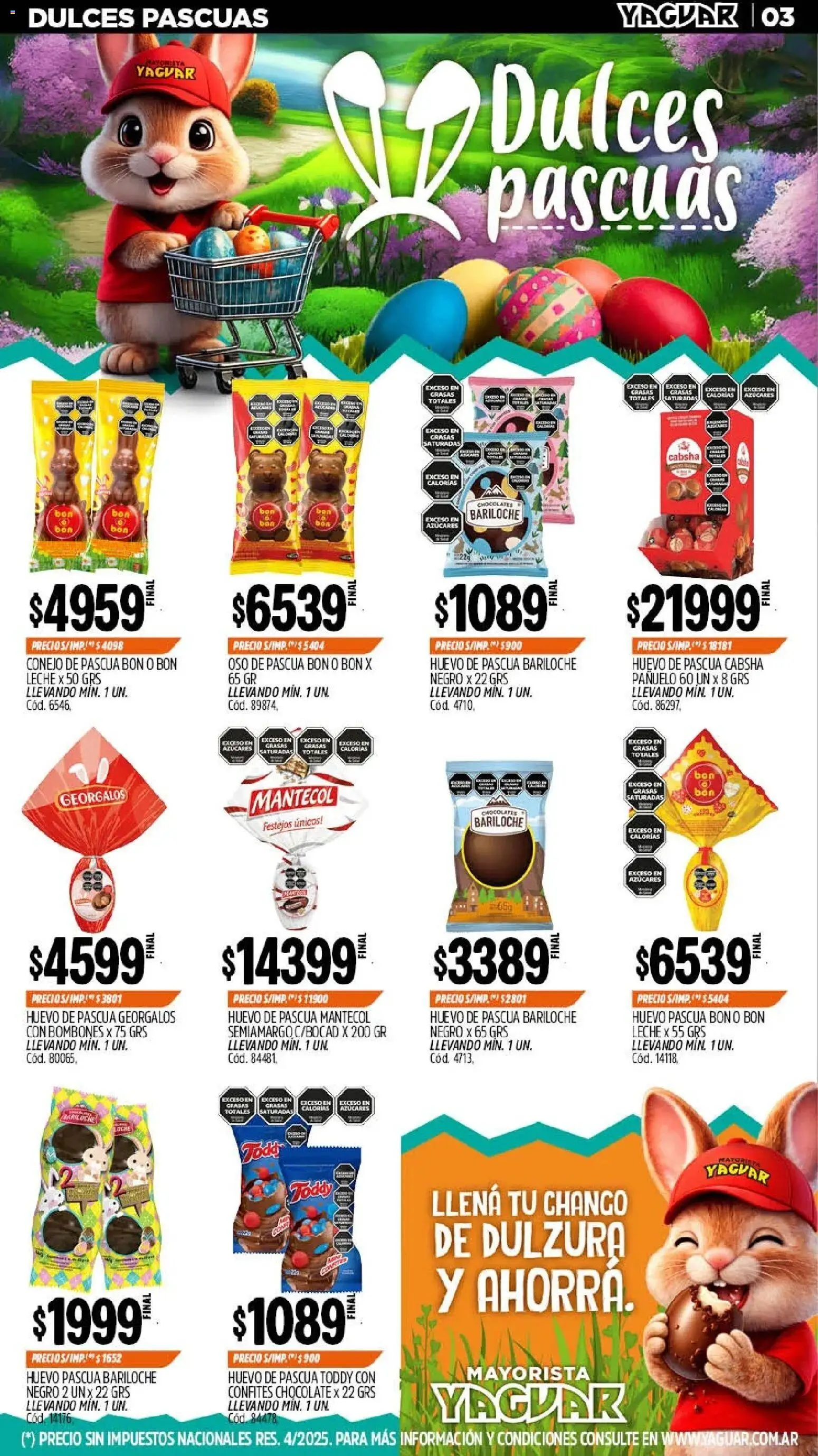 Yaguar - Oferta Semanal San Juan │ válido desde el 23.03.2026 | Página: 3 | Productos: Pañuelo, Huevo, Leche, Chocolate