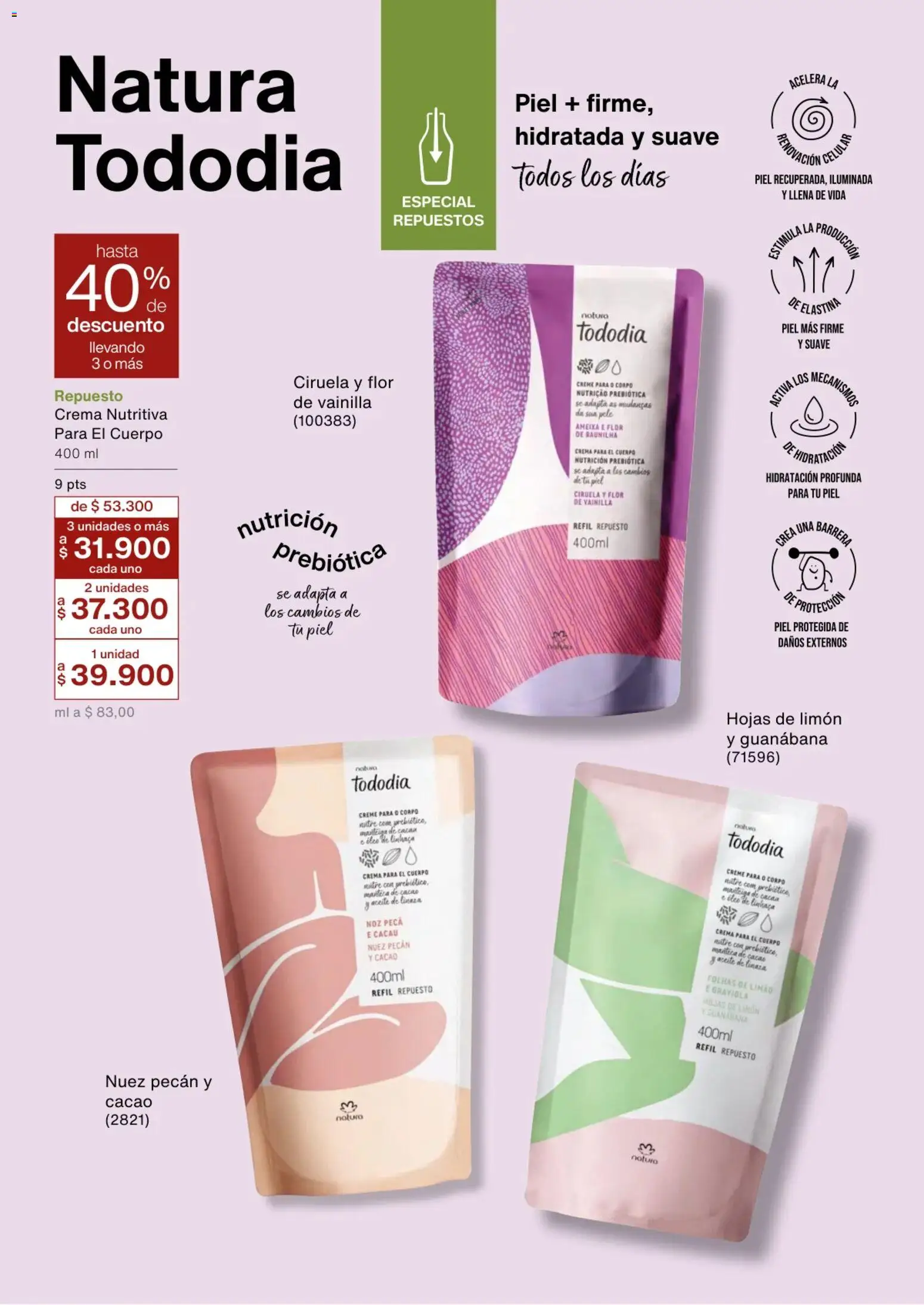 Natura revista - valida desde el 02.01.2026 | Página: 92 | Productos: Crema, Limón, Crema para el cuerpo, Aceite