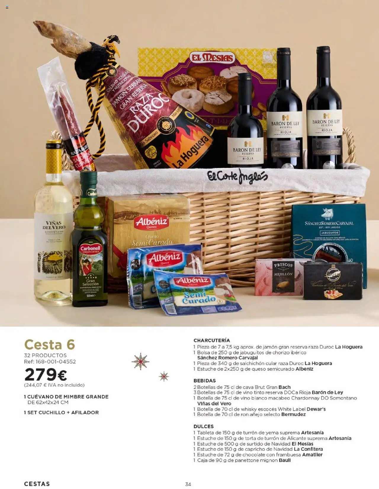 Nuevas ofertas de El Corte Inglés válidas en toda la República Mexicana desde el 03.10.2025. ¡Encuentra las mejores ofertas en El Corte Inglés - Catálogo Cestas Navidad 2025! | Página: 34 | Productos: Jamón, Cava, Botella, Caja