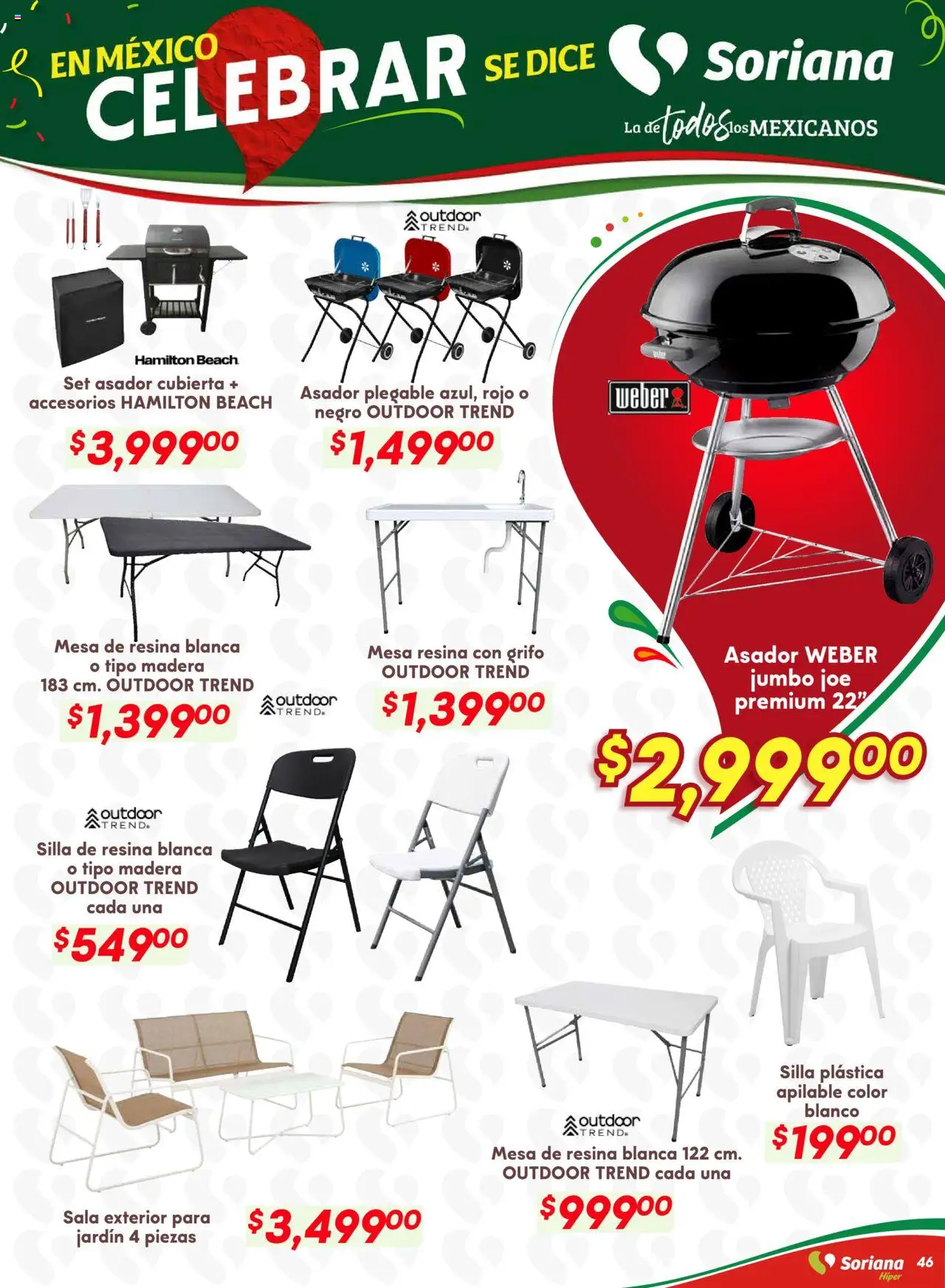 Nuevas ofertas de Soriana válidas en toda la República Mexicana desde el 28.08.2025. ¡Encuentra las mejores ofertas en Soriana - Preciazazaso Híper: Valle de México! | Página: 46 | Productos: Grifo, Silla, Mesa