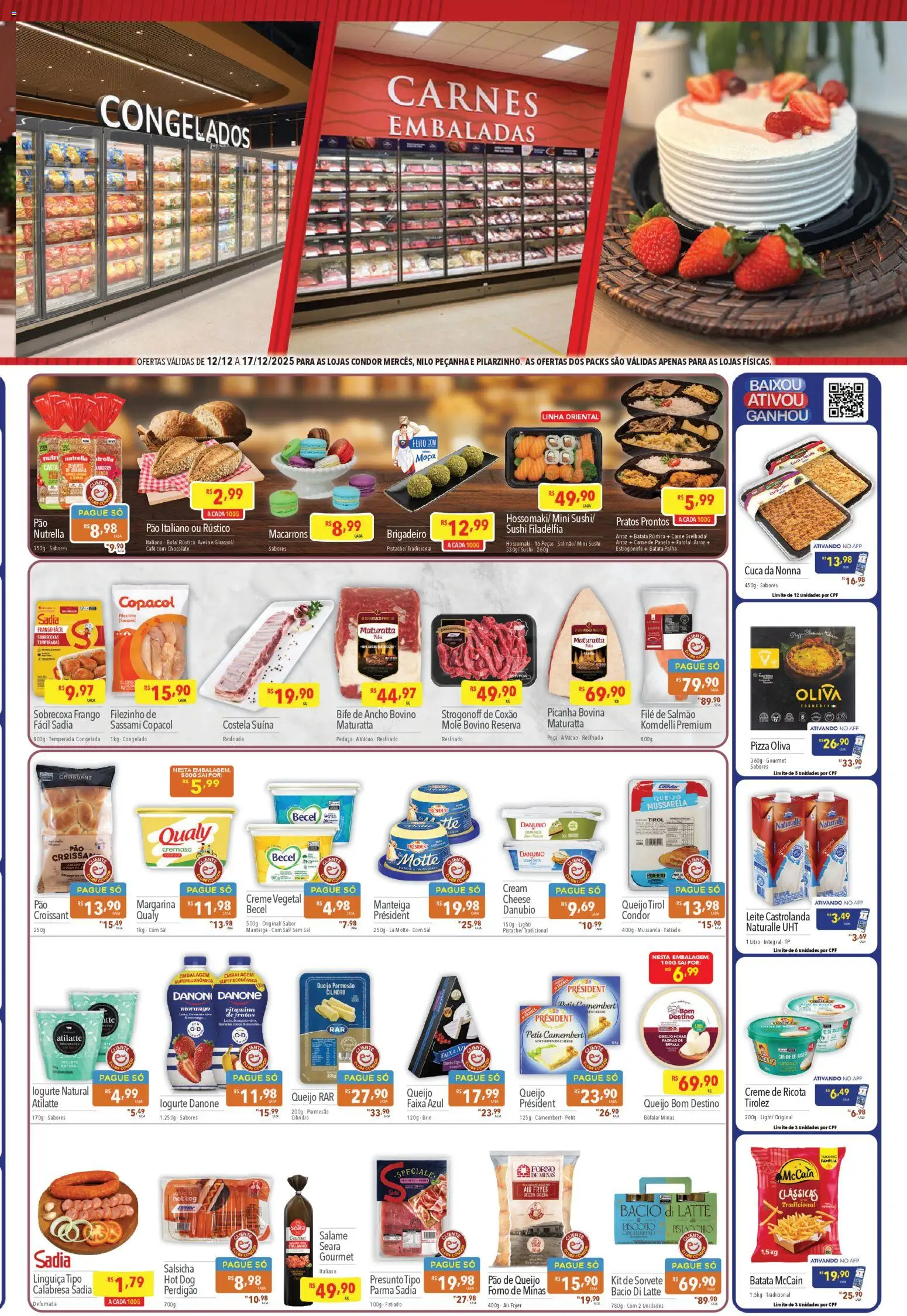 Supermercados Condor Folheto - válido de 12.12.2025 | Página: 3 | Produtos: Air fryer, Presunto, Parmesão, Margarina