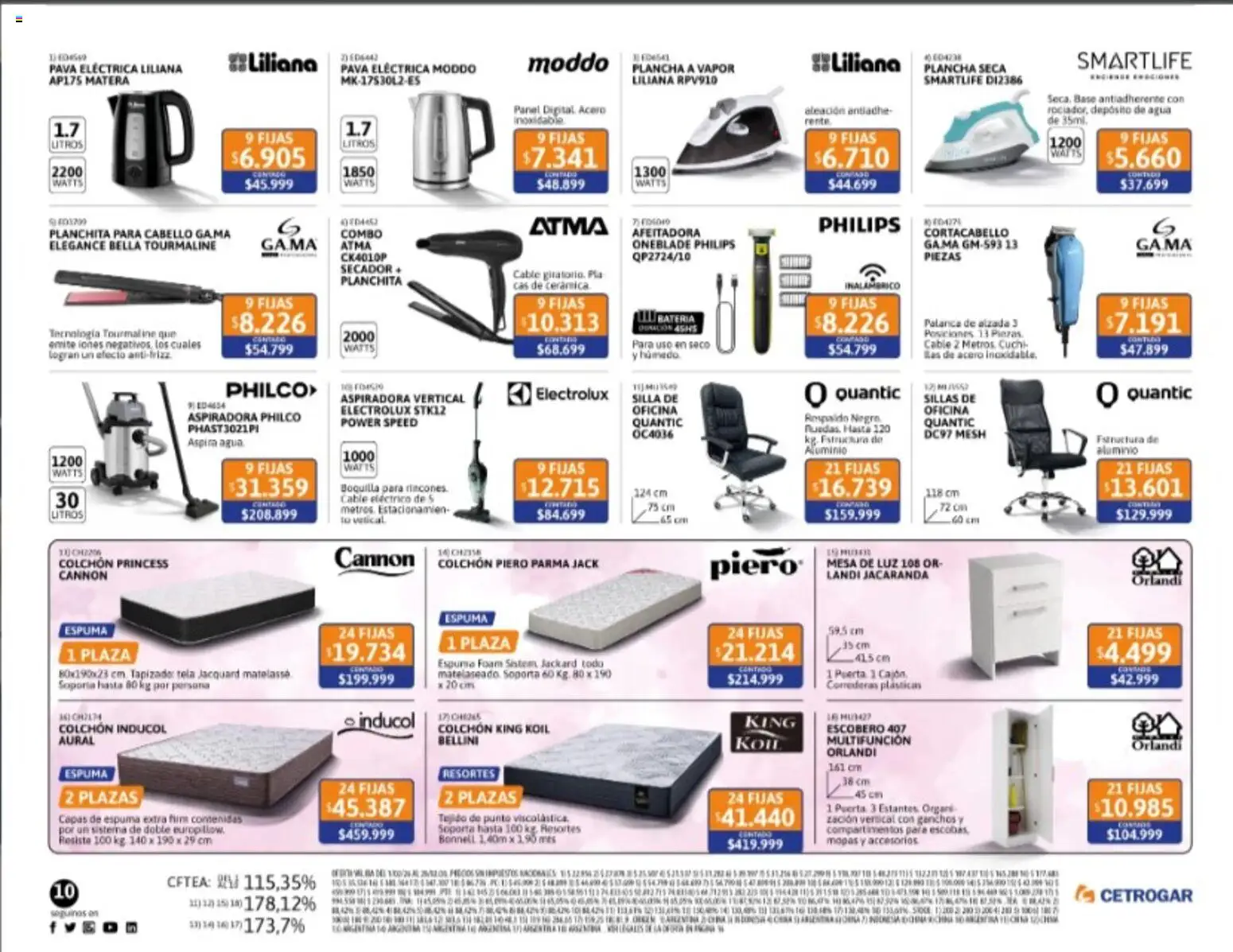 Cetrogar catálogo │ válido desde el 01.02.2026 | Página: 10 | Productos: Cable, Silla, Afeitadora, Plancha