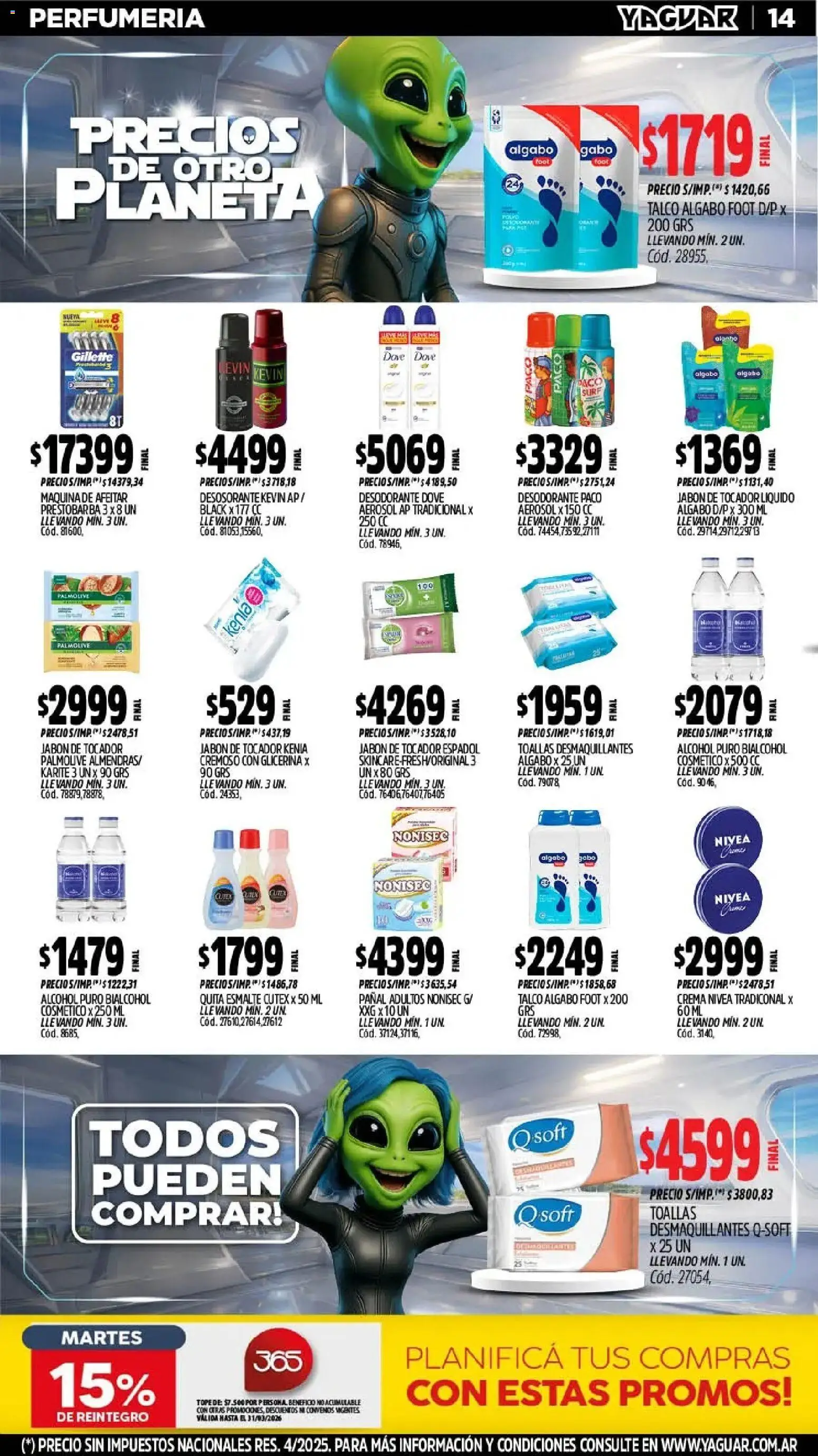 Yaguar - Oferta Semanal Trelew │ válido desde el 02.03.2026 | Página: 15 | Productos: Toallas, Jabón, Desodorante, Crema