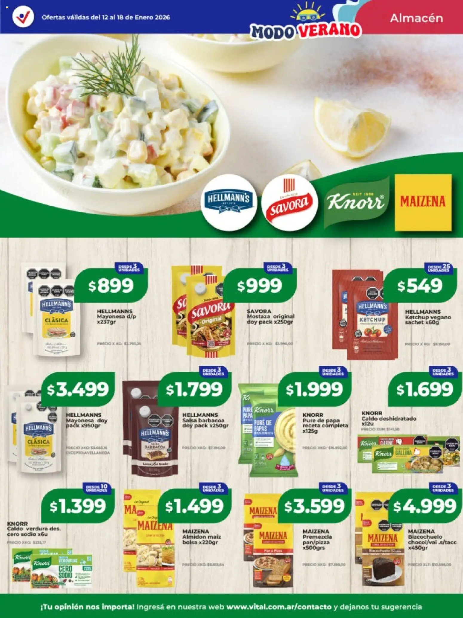 Vital - Ofertas - Mar del Plata  │ válido desde el 12.01.2026 | Página: 14 | Productos: Bolsa, Mayonesa, Mostaza, Maiz