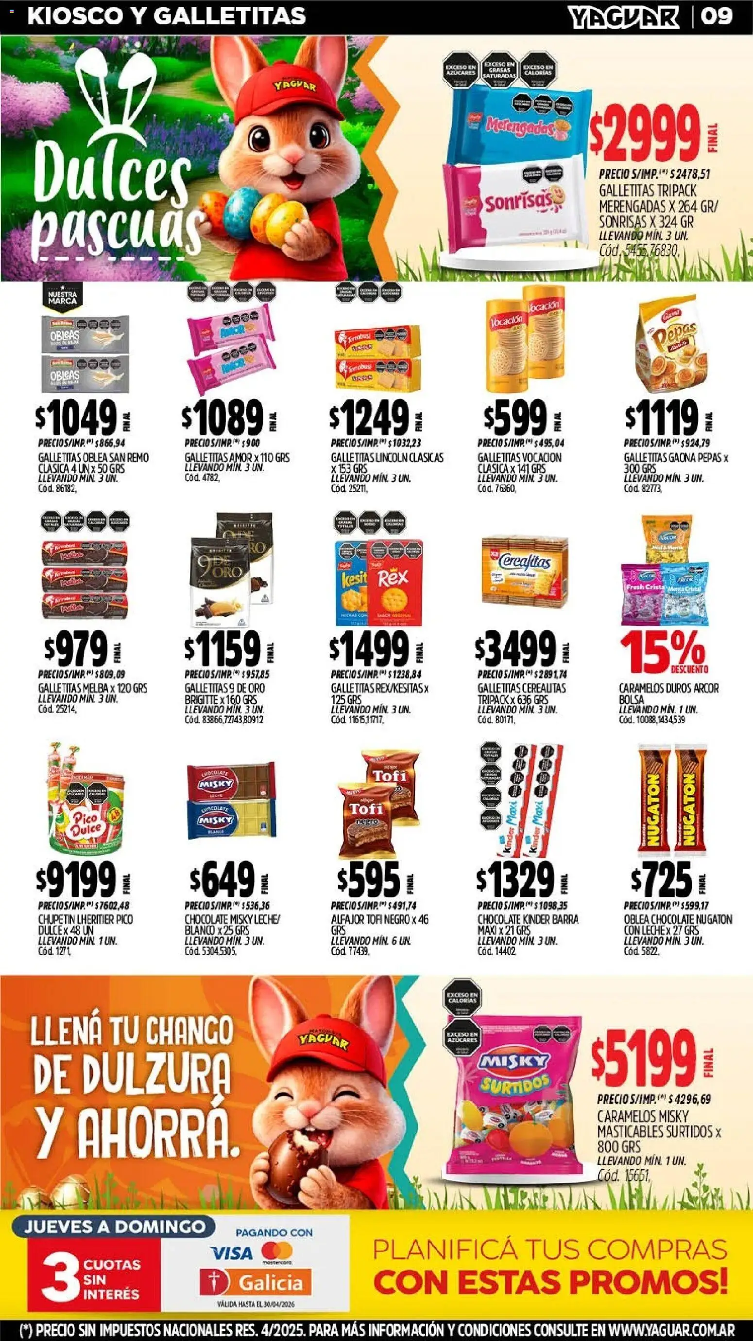 Yaguar - Oferta Semanal Buenos Aires │ válido desde el 30.03.2026 | Página: 8 | Productos: Bolsa, Galletitas, Leche, Alfajor