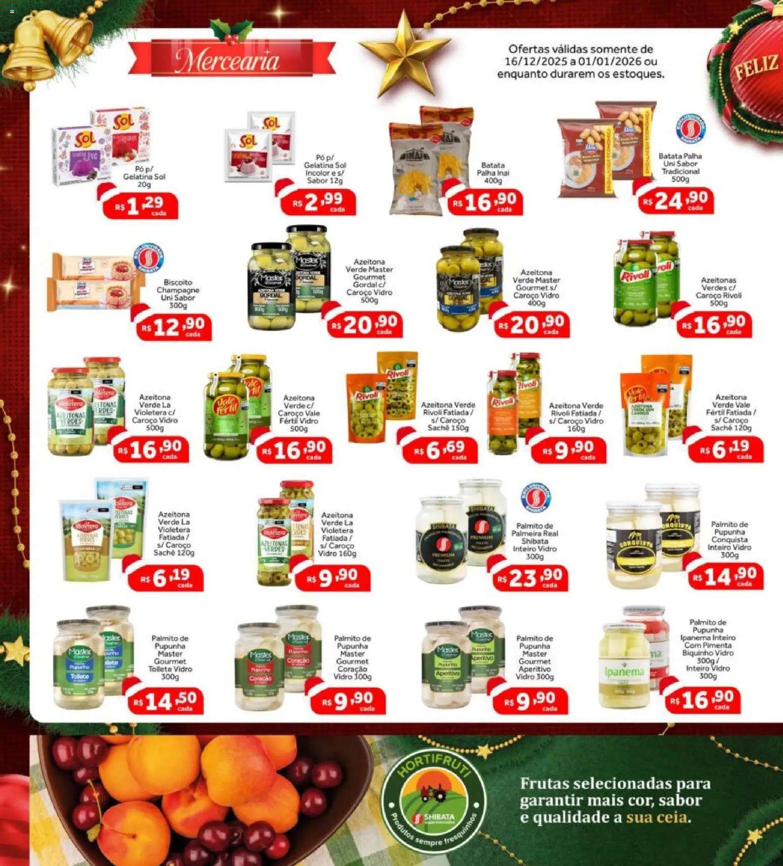 Shibata Folheto - válido de 16.12.2025 | Página: 2 | Produtos: Pupunha, Pimenta, Batata palha, Gelatina