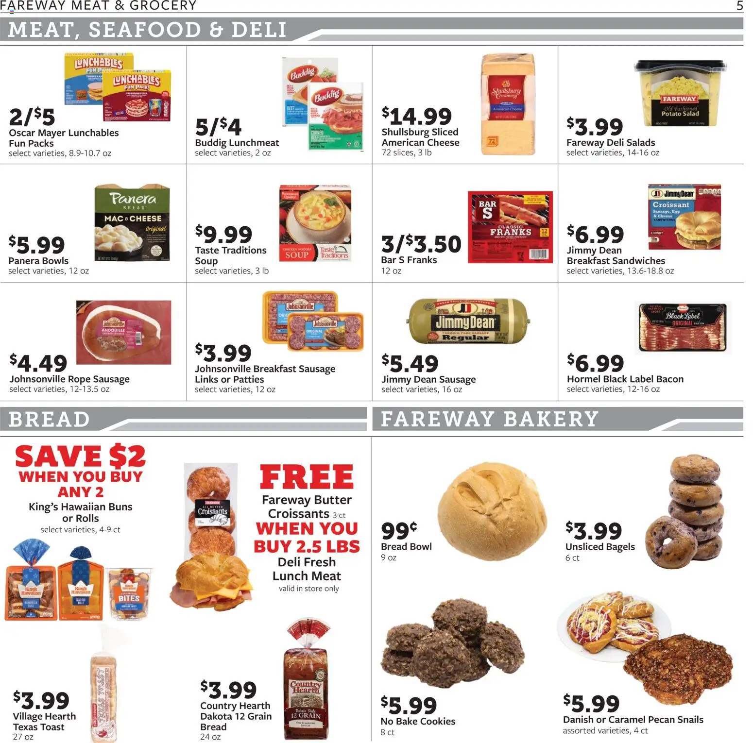 Fareway - Weekly Ad - valid from 19.01.2026 | Page: 5 | Products: Pork, Cookies, Salad, Seafood