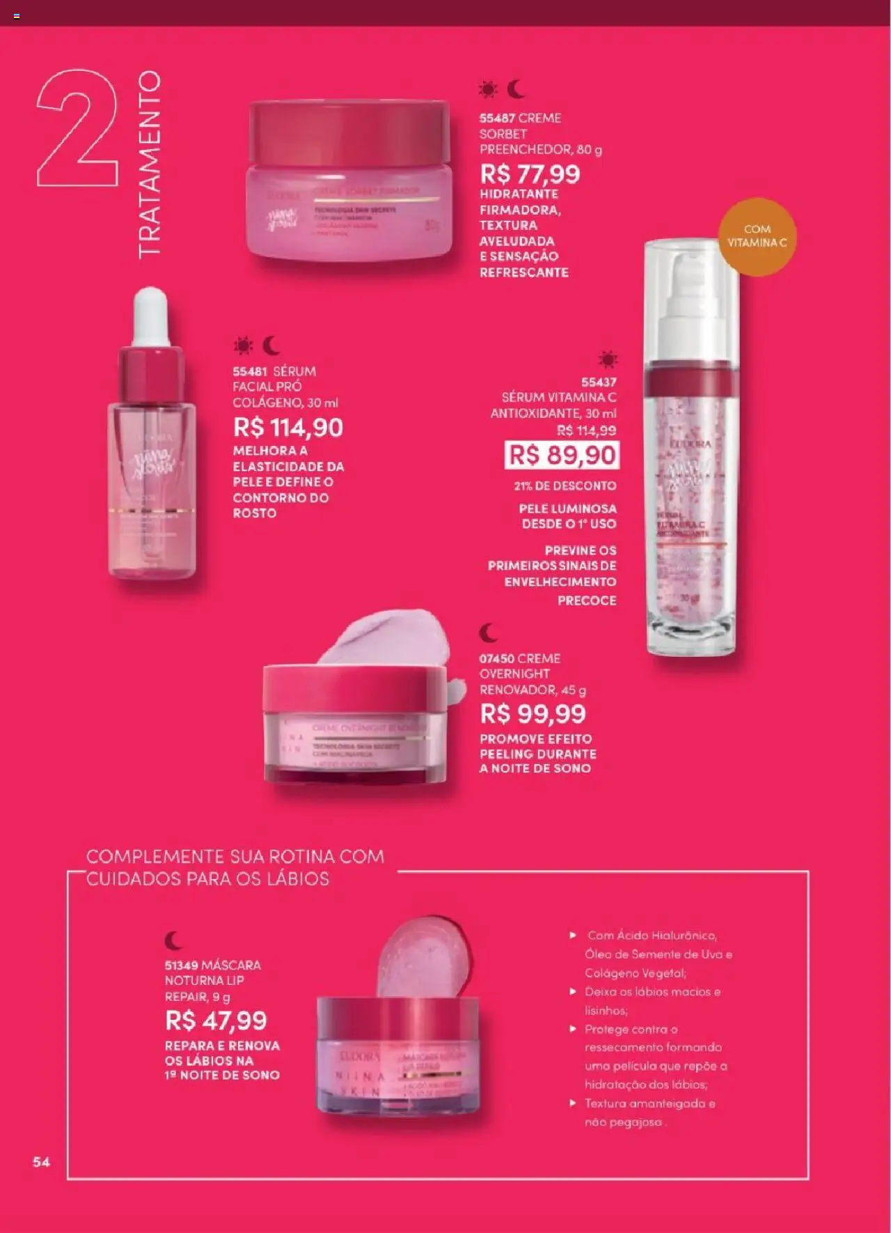 Eudora Folheto - válido de 06.06.2025 | Página: 54 | Produtos: Óleo, Sérum, Creme, Vitamina c