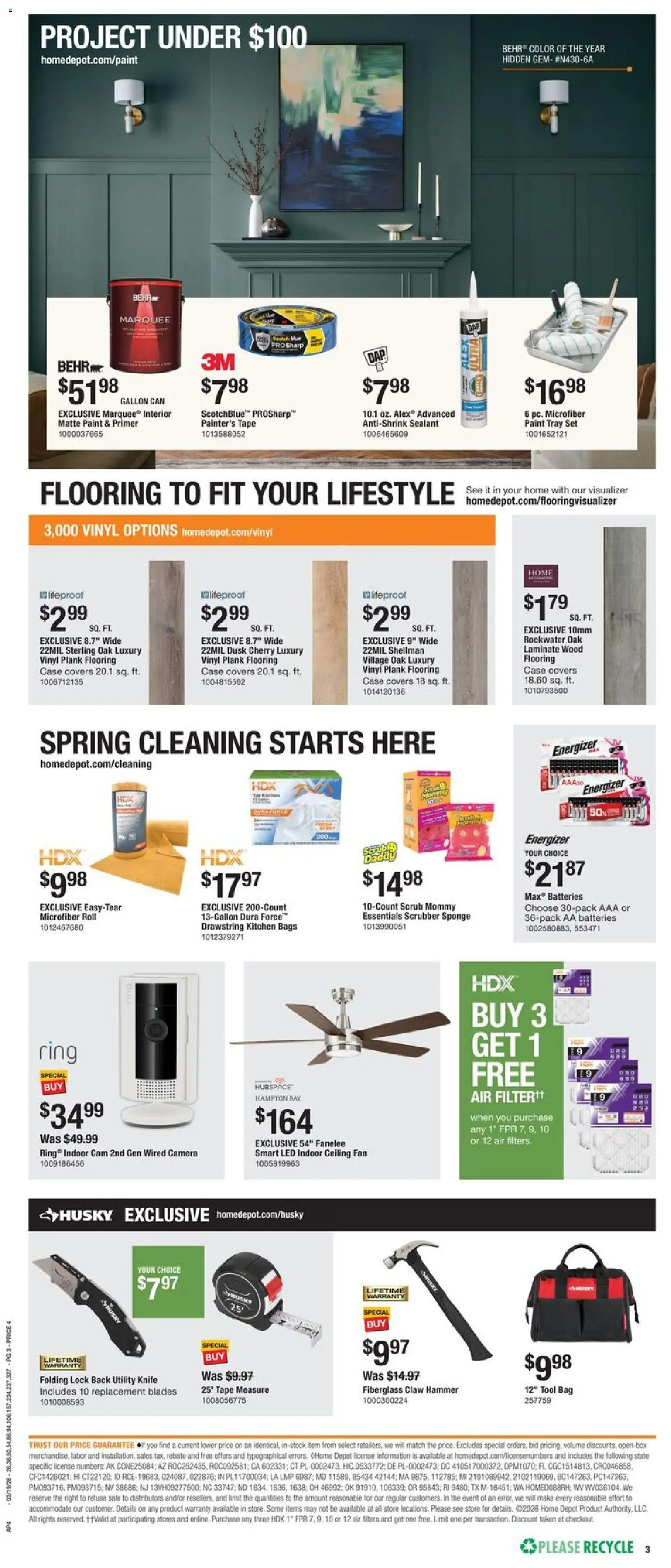 Home Depot Local Ad - IL - valid from 19.03.2026 | Page: 3 | Products: Claw Hammer, Sponge, Camera, Bag