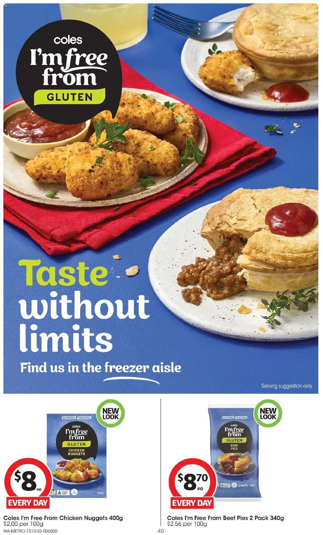Coles catalogue - valid from 15.10.2025 | Page: 40 | Products: Chicken, Beef, Wheat, Freezer