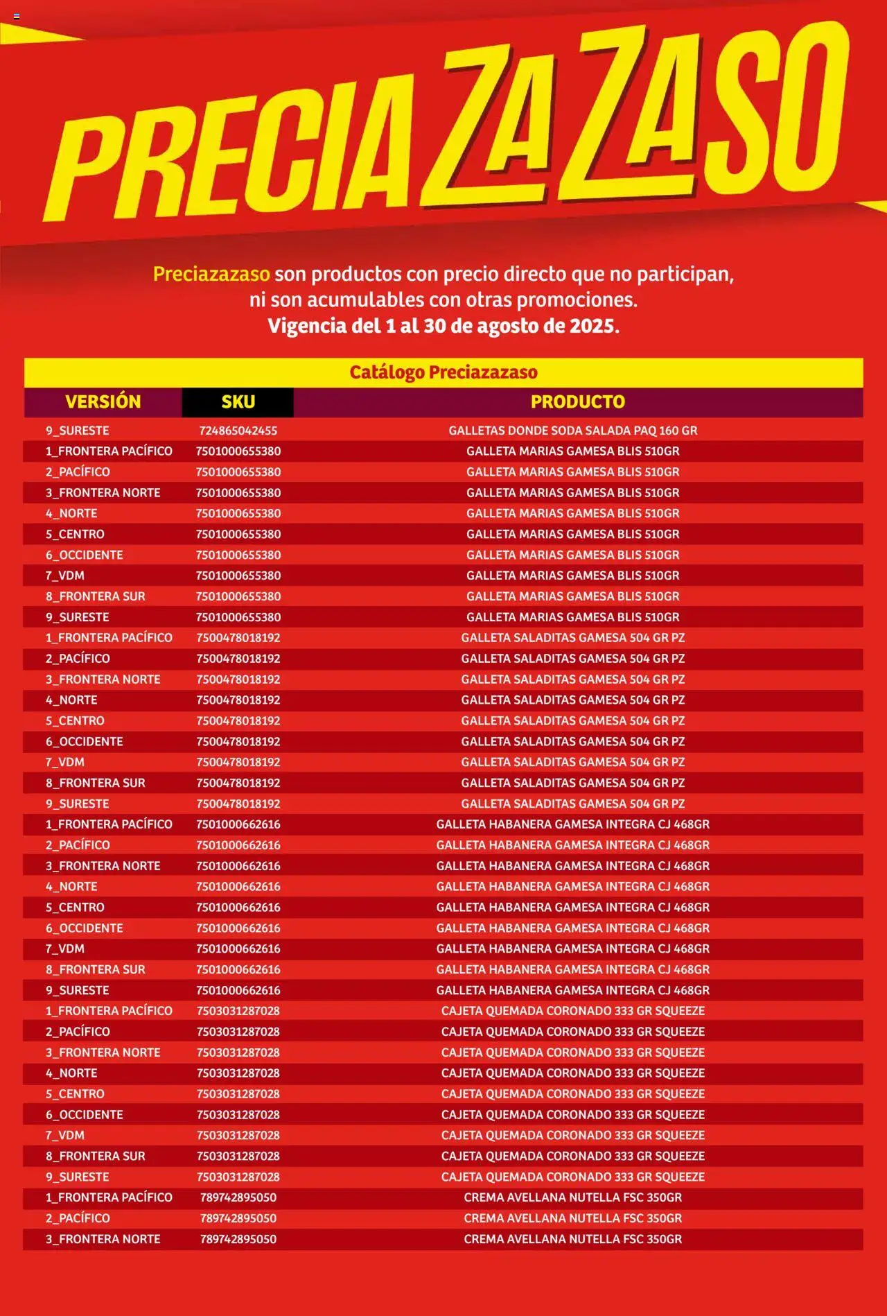 Nuevas ofertas de Soriana válidas en toda la República Mexicana desde el 01.08.2025. ¡Encuentra las mejores ofertas en Soriana - Catálogo Preciazazaso Mercado Nacional! | Página: 59 | Productos: Crema, Galletas