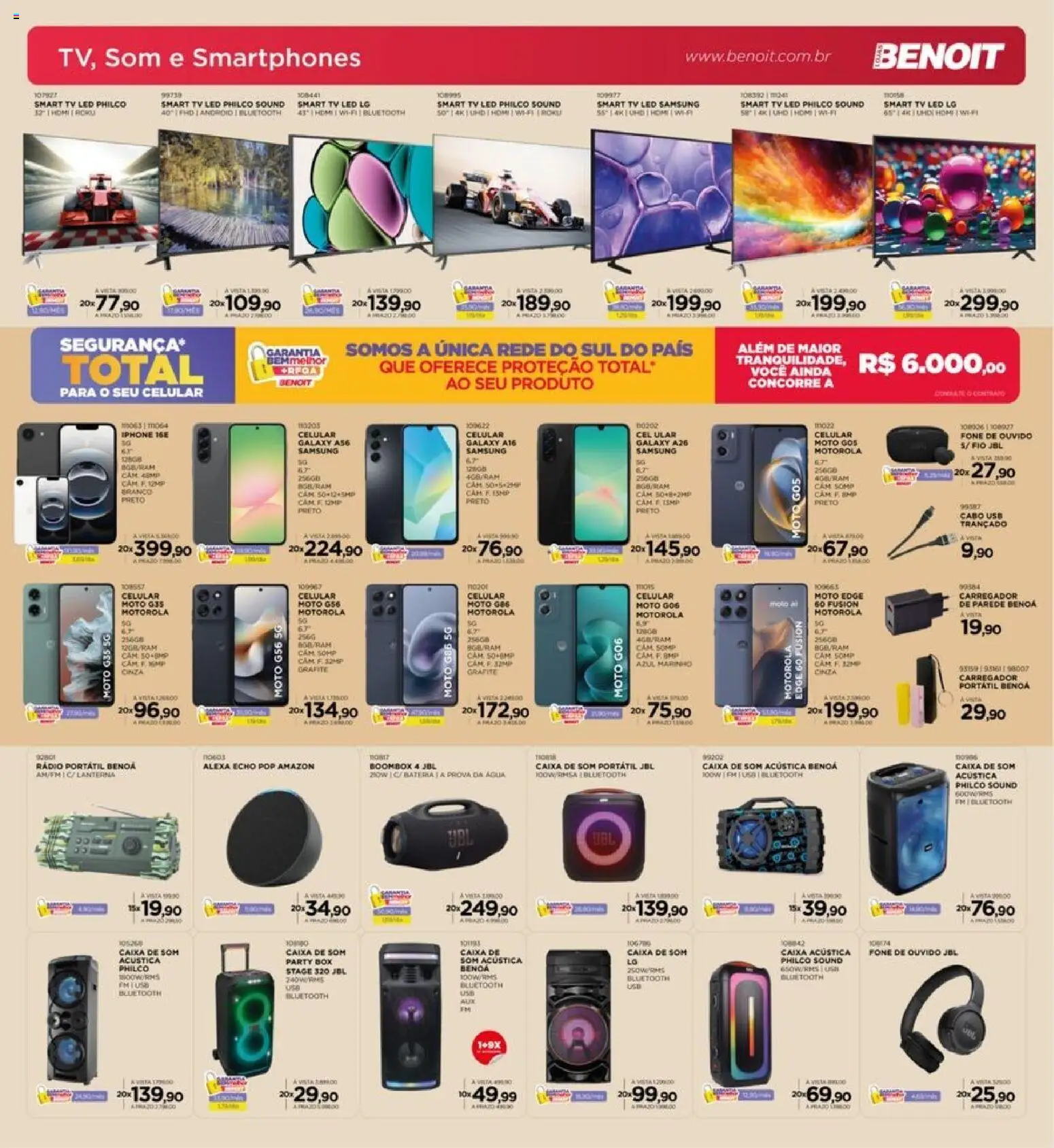 Benoit Folheto - válido de 01.01.2026 | Página: 6 | Produtos: Caixa de som, smart TV, Caixa acústica, Cabo