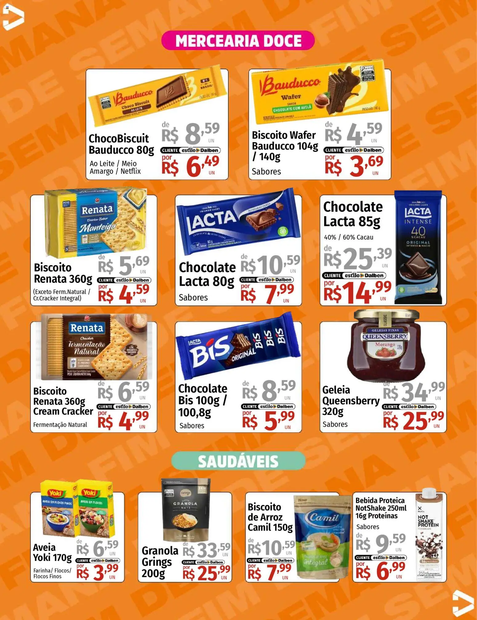 Supermercado Dalben Folheto - válido de 13.02.2026 | Página: 6 | Produtos: Leite, Manteiga, Arroz, Aveia
