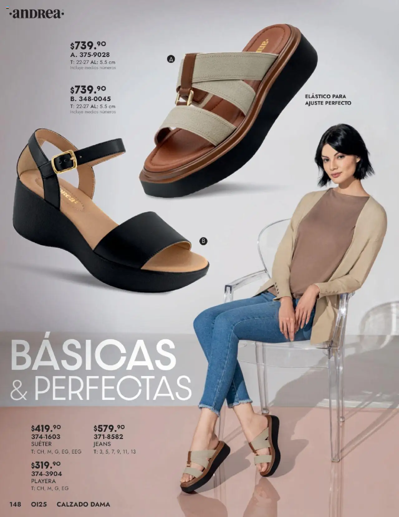 Nuevas ofertas de Andrea válidas en toda la República Mexicana desde el 24.08.2025. ¡Encuentra las mejores ofertas en Andrea - Catálogo Calzado Dama! | Página: 148 | Productos: Suéter, Playera