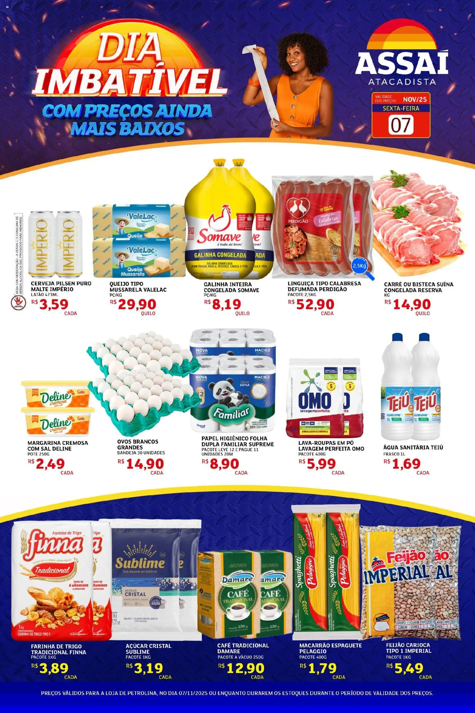 Assaí Atacadista Folheto - válido de 07.11.2025 | Página: 1 | Produtos: Açúcar, Sal, Papel higiênico, Margarina