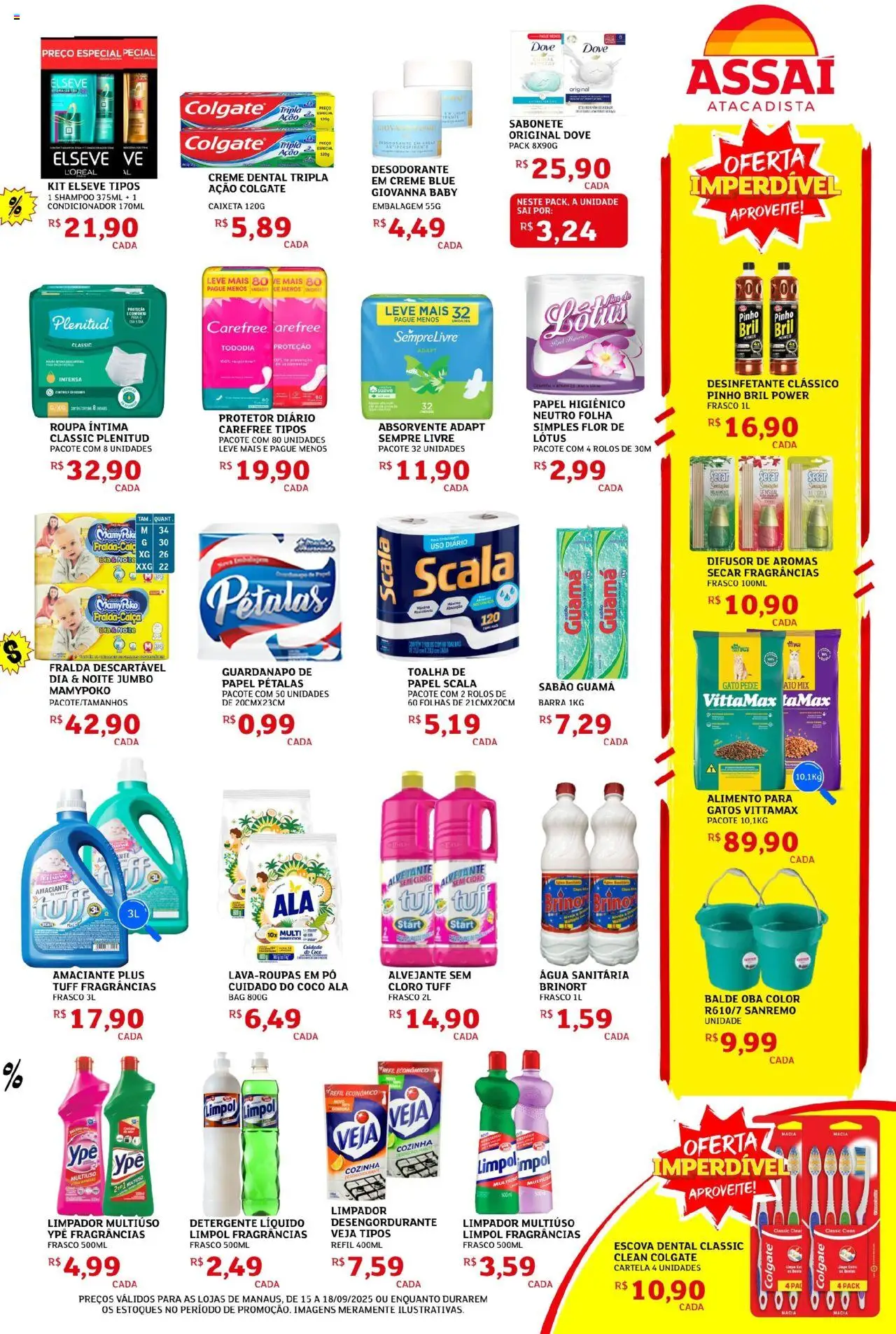 Assaí Atacadista Folheto - válido de 15.09.2025 | Página: 3 | Produtos: Desengordurante, Detergente, Creme, Absorvente