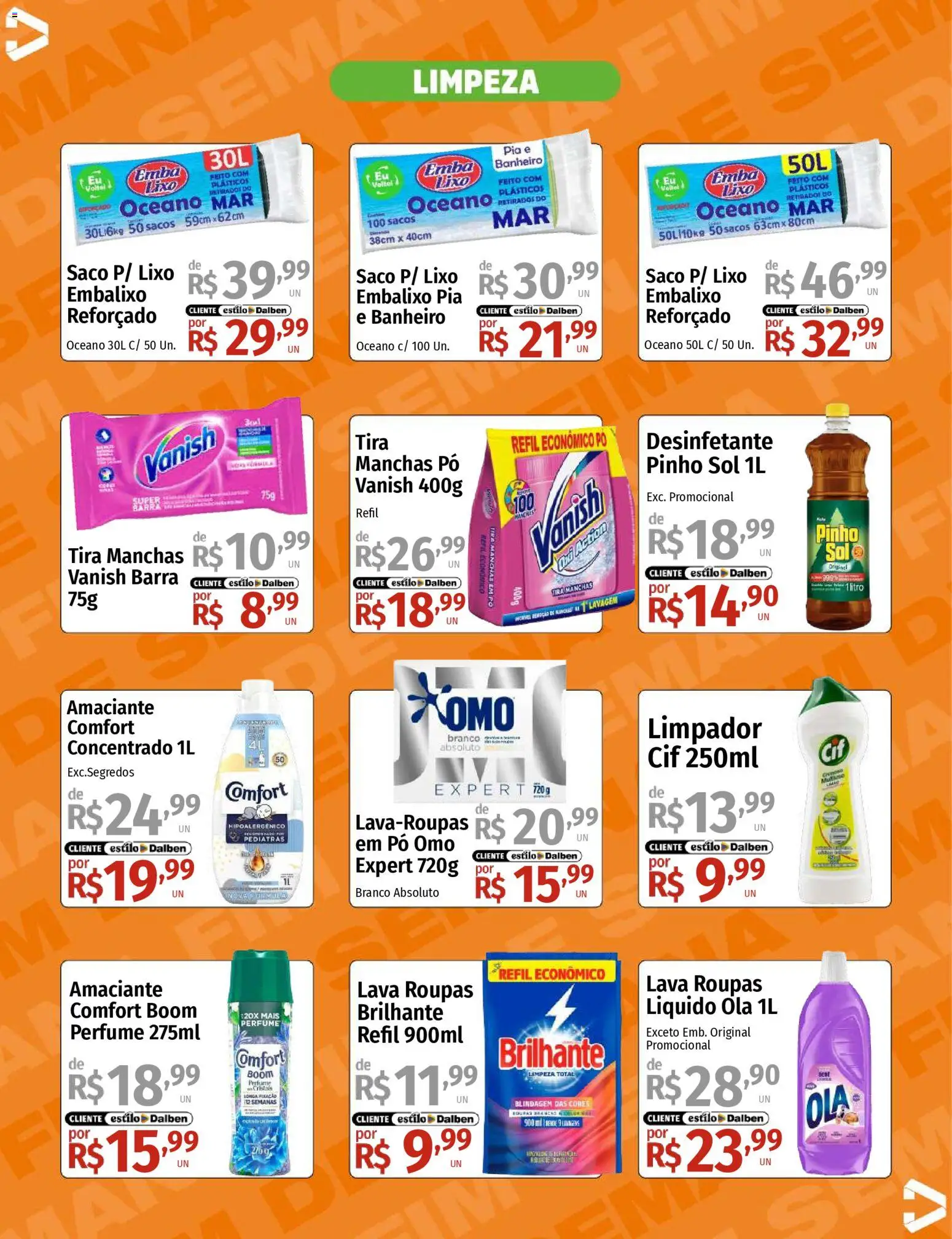 Supermercado Dalben Folheto - válido de 21.11.2025 | Página: 12 | Produtos: Tira manchas, Roupas, Vanish, Desinfetante
