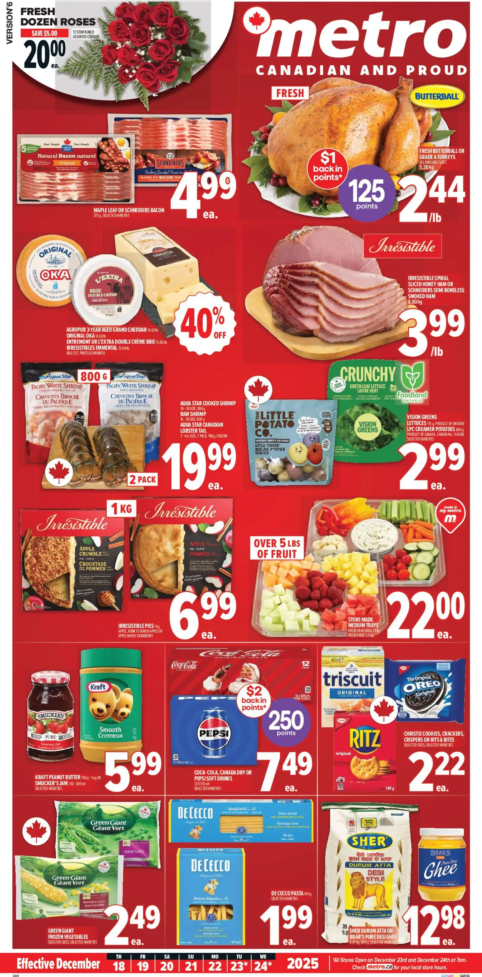 Metro flyer valid from 18.12.2025 | Page: 2 | Products: Pasta, Cream, Potatoes, Ham