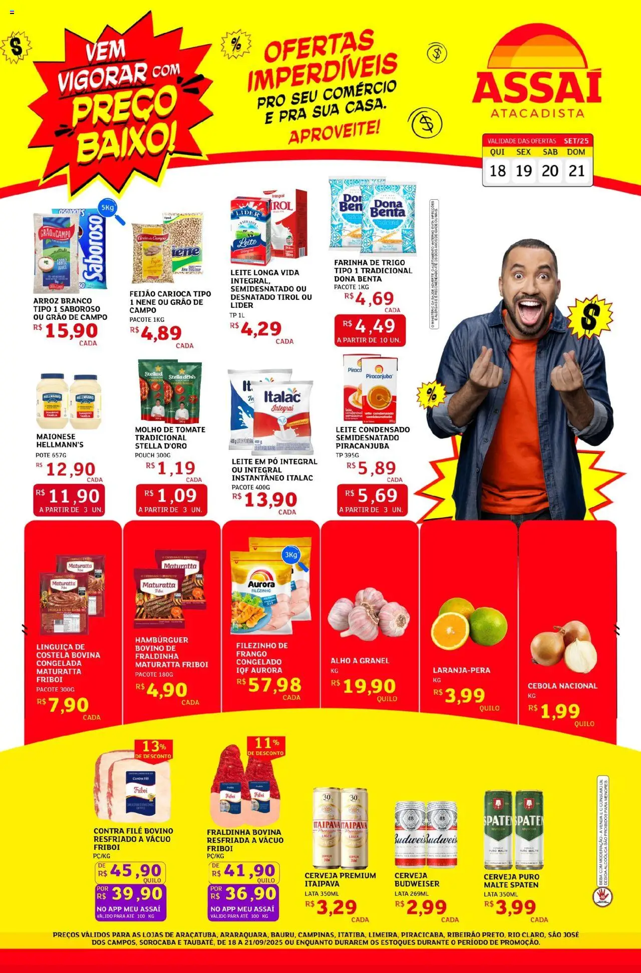 Assaí Atacadista Folheto - válido de 18.09.2025 | Página: 1 | Produtos: Feijão, Leite integral, Linguiça, Leite