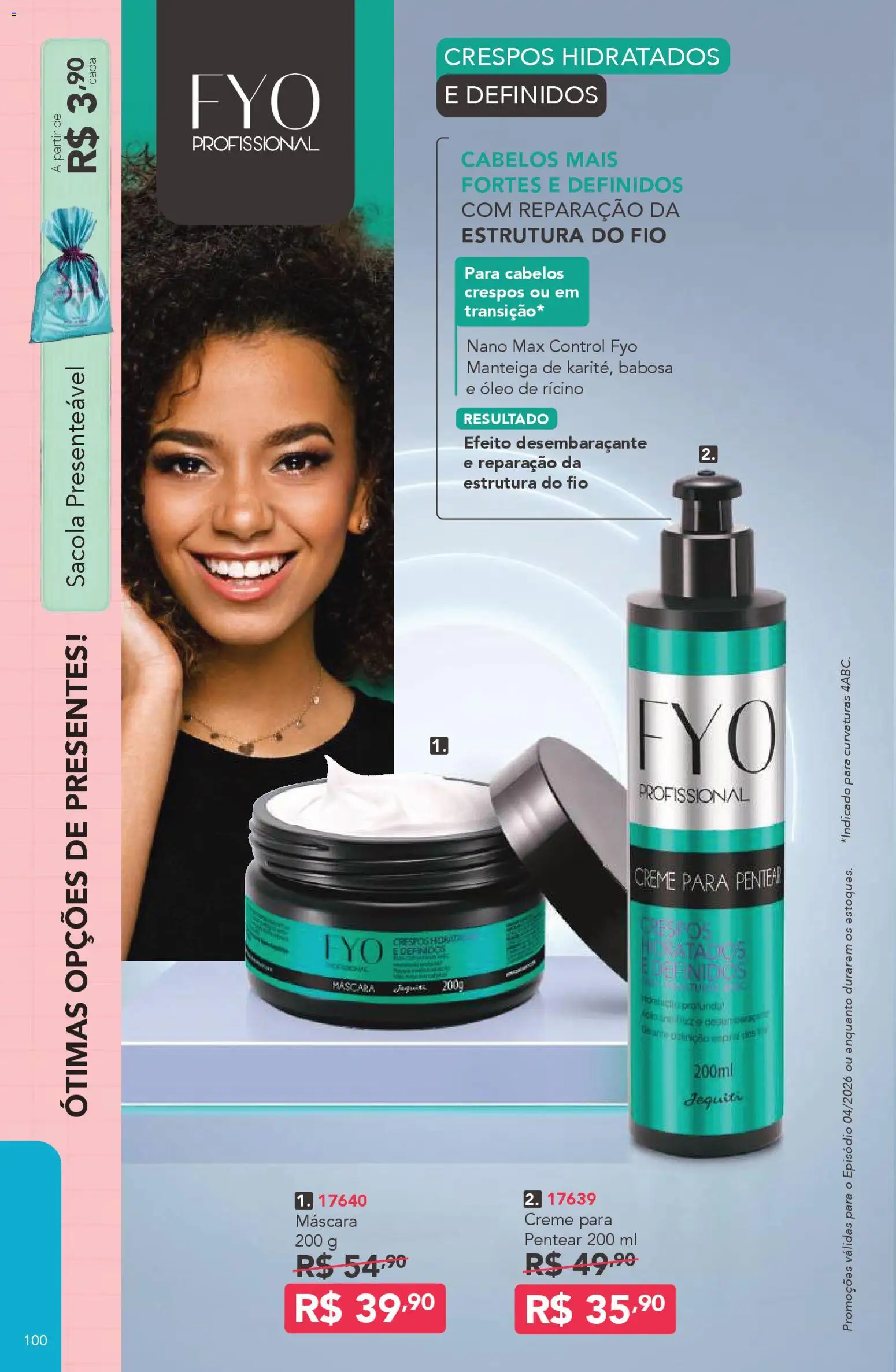 Jequiti Folheto - válido de 06.03.2026 | Página: 100 | Produtos: Manteiga, Óleo, Creme, Creme para pentear