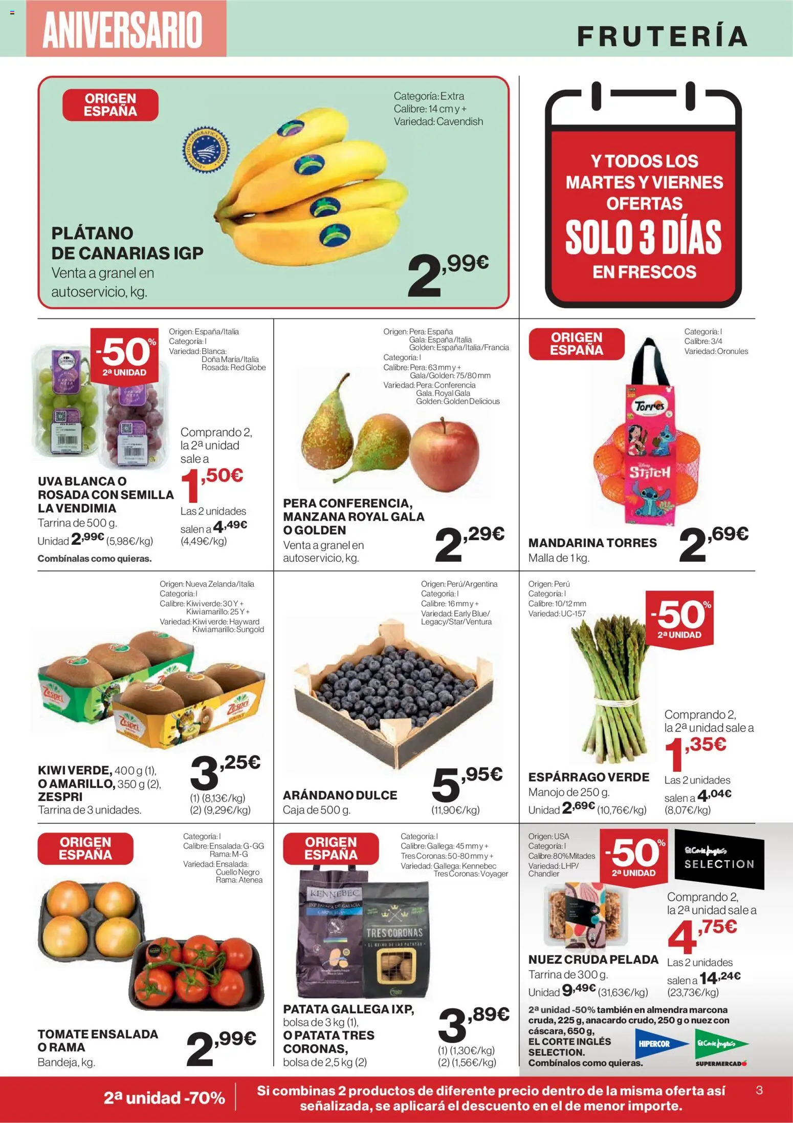 Nuevas ofertas de El Corte Inglés válidas en toda la República Mexicana desde el 23.10.2025. ¡Encuentra las mejores ofertas en El Corte - Catálogo Que necesitas hoy! | Página: 3 | Productos: Manzana, Nuez, Almendra, Kiwi