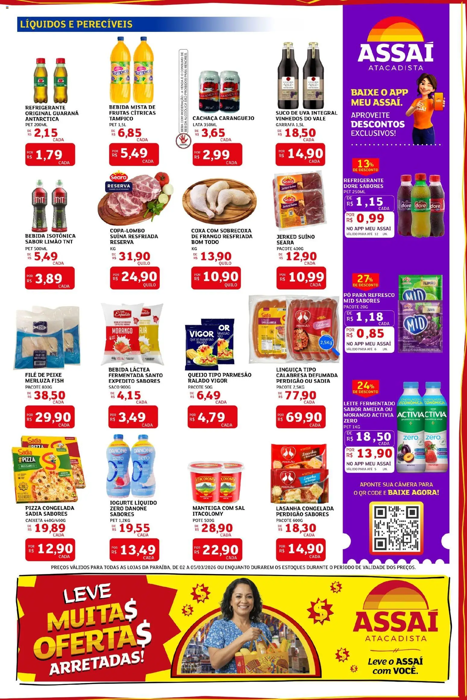 Assaí Atacadista Folheto - válido de 02.03.2026 | Página: 3 | Produtos: Cachaça, Linguiça, Pizza, Ameixa