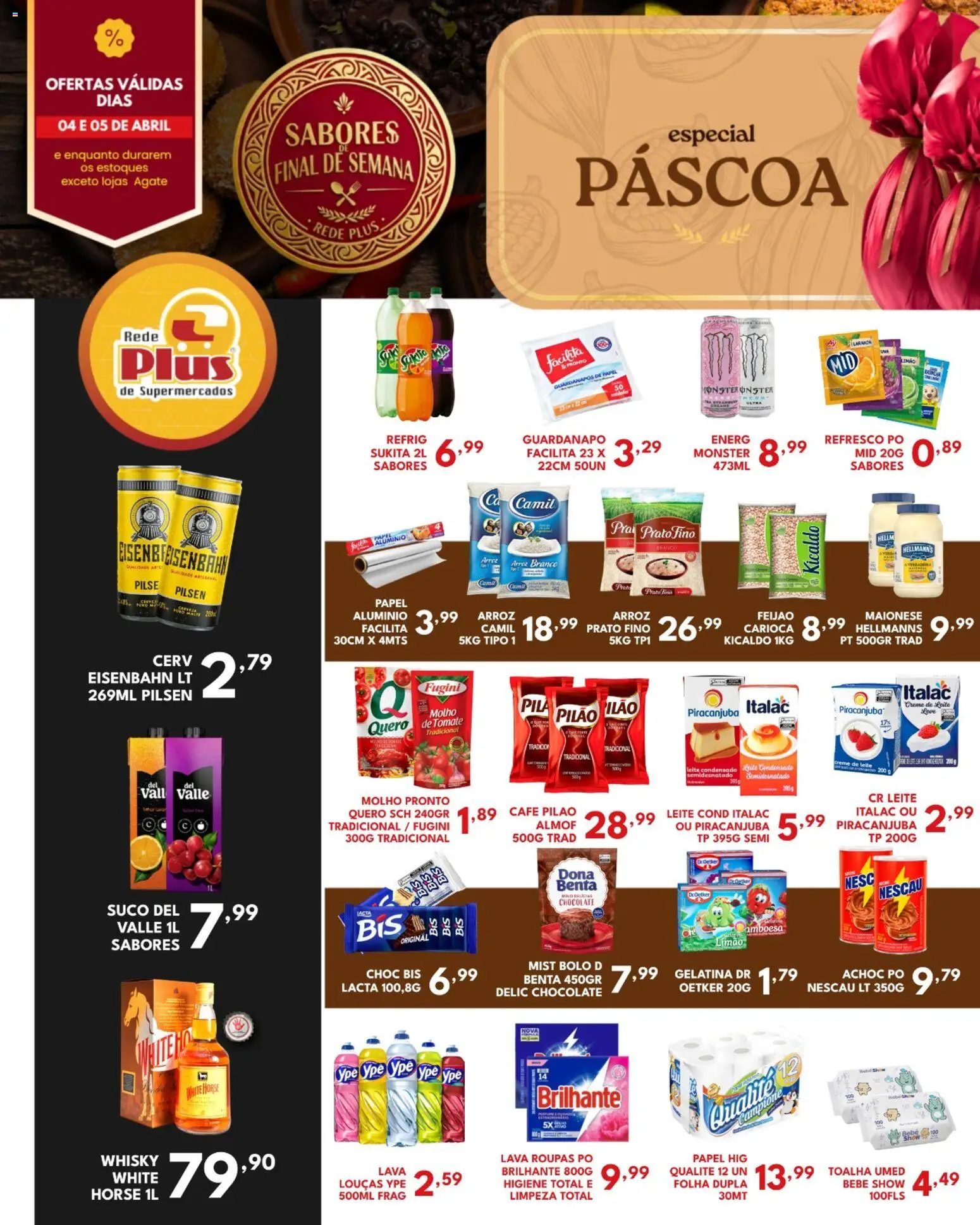 Rede Plus Supermercados Folheto - válido de 04.04.2026 | Página: 2 | Produtos: Eisenbahn, Suco, Café pilão, Guardanapo